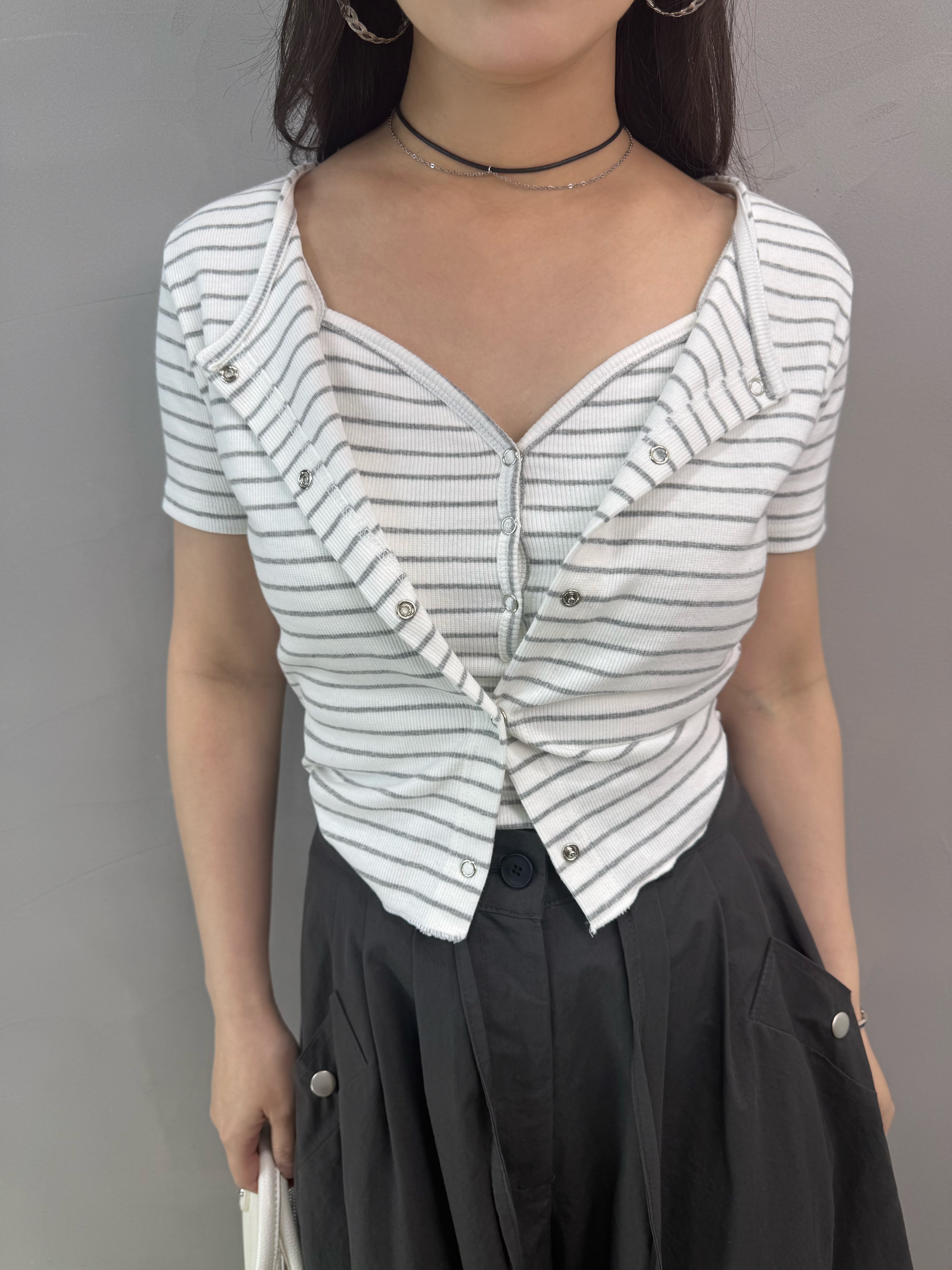 W77 橫間吊帶bra top+外套Set