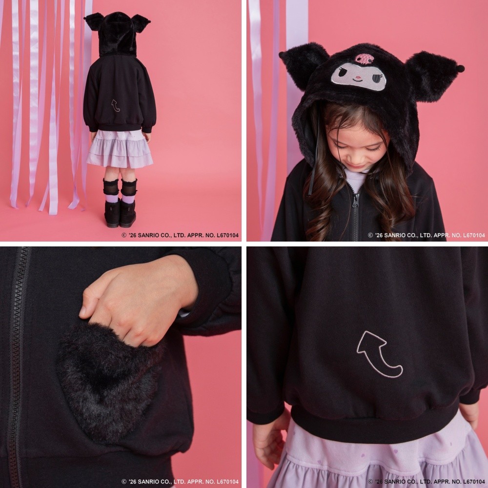 🆕【⭐訂購⭐】 🇯🇵日本直送 🌀#Melody / #Kuromi 造型連帽絨毛外套🌀 [ELJA-0288][261130]