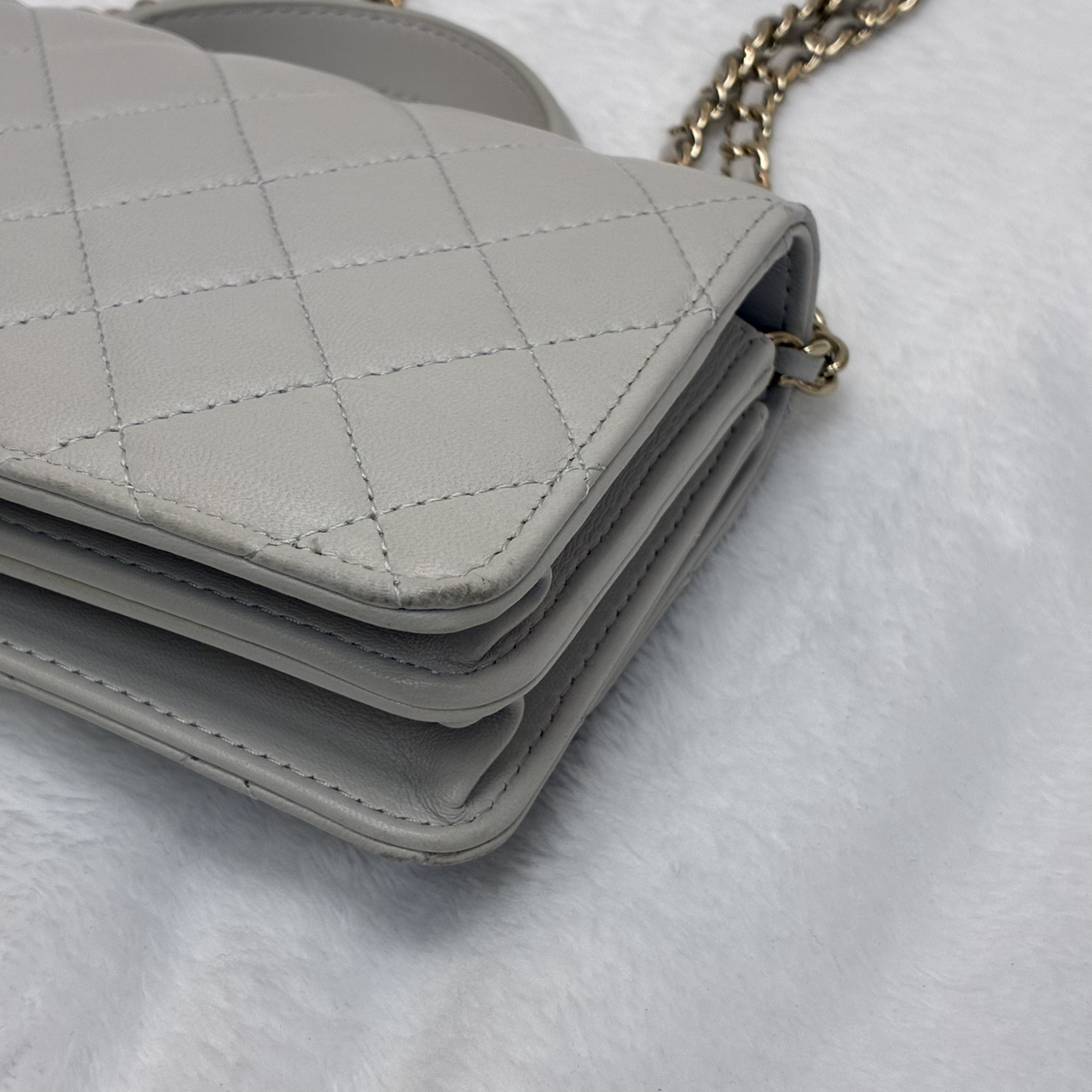 full set Chanel trendy cc 手柄woc 淺灰色羊皮 溫柔風🤍
