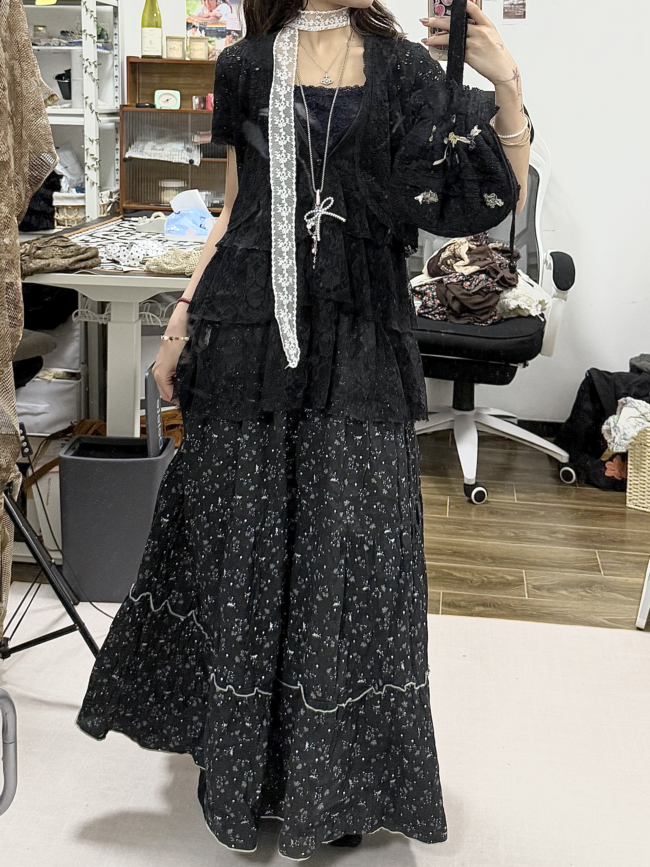 Floral Tiered Maxi Skirt