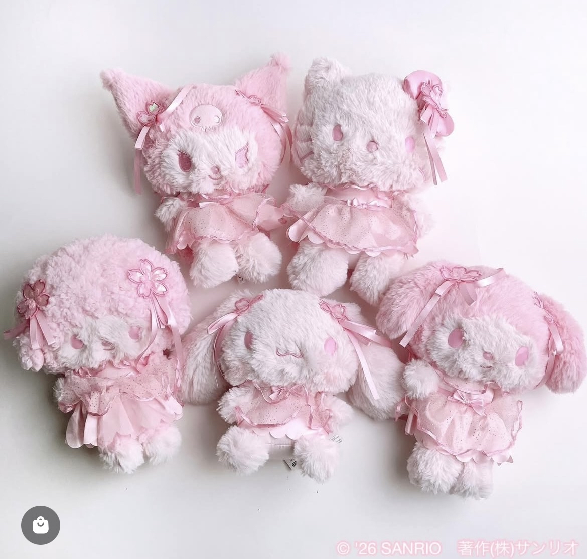 日本預訂📍日本Sanrio粉紅色櫻花系列 - 公仔/環保袋/鎖匙扣/髮夾盲盒 12/2日本開售