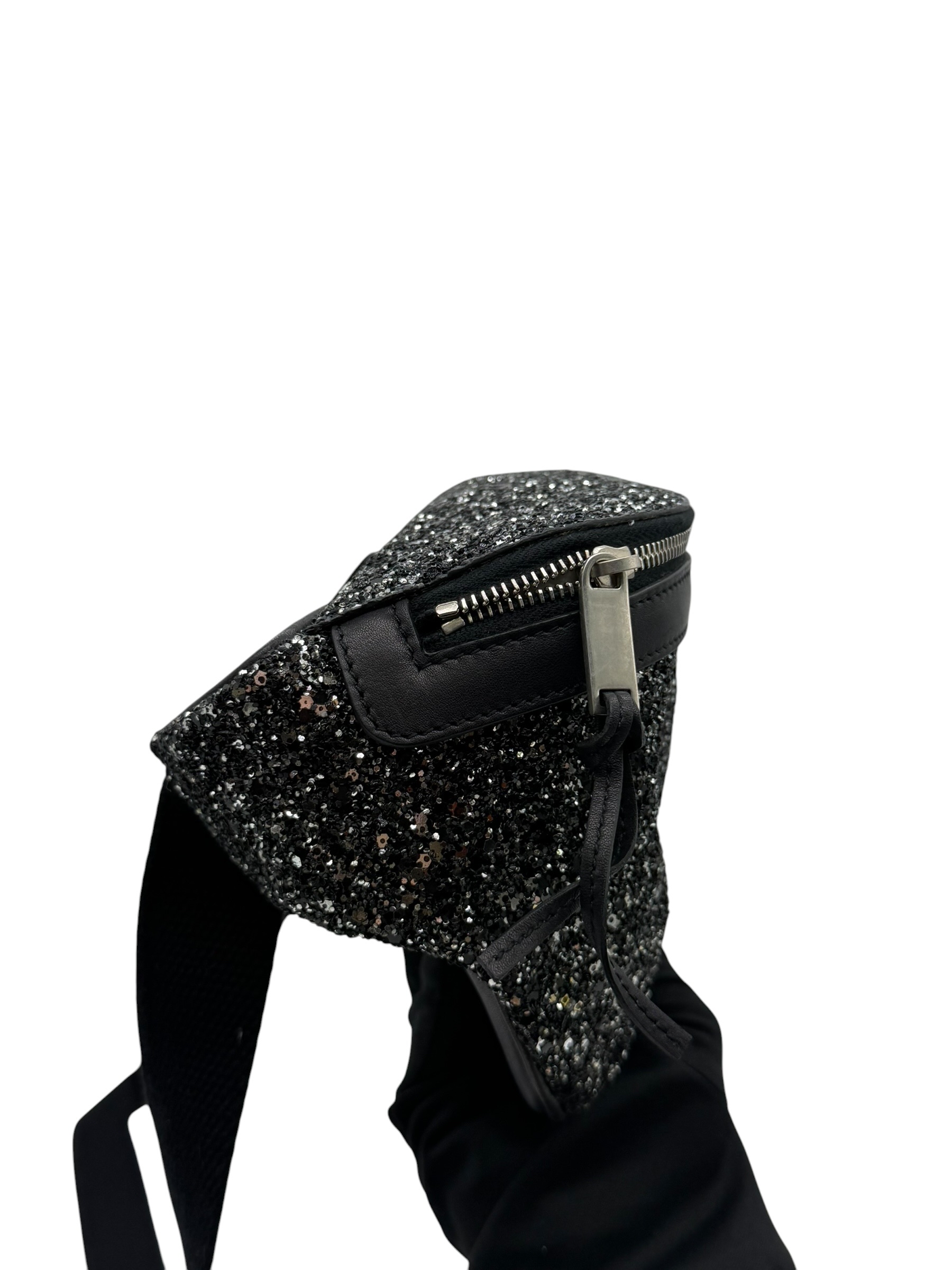 Pre-Owned YSL Metallic Black Glitter Belt Bag / Product Code: 26053013