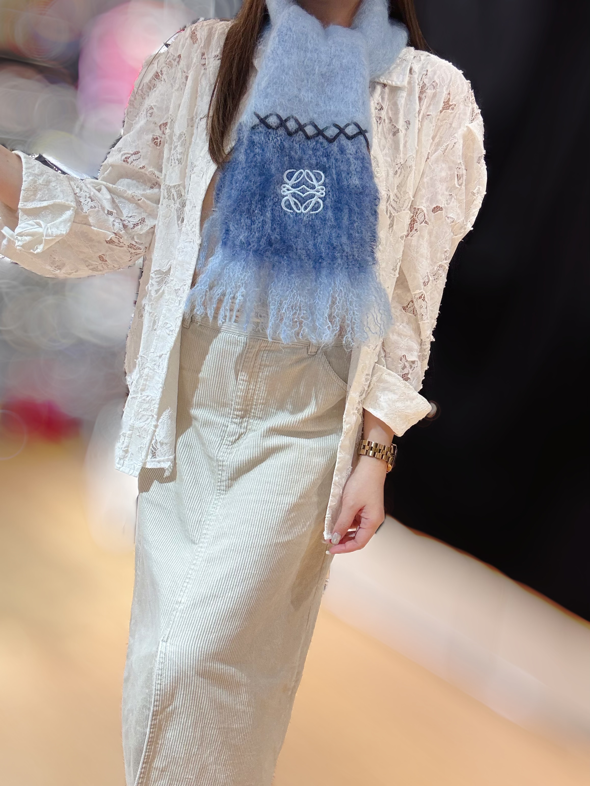 Loewe scarf mohair/xs/blue