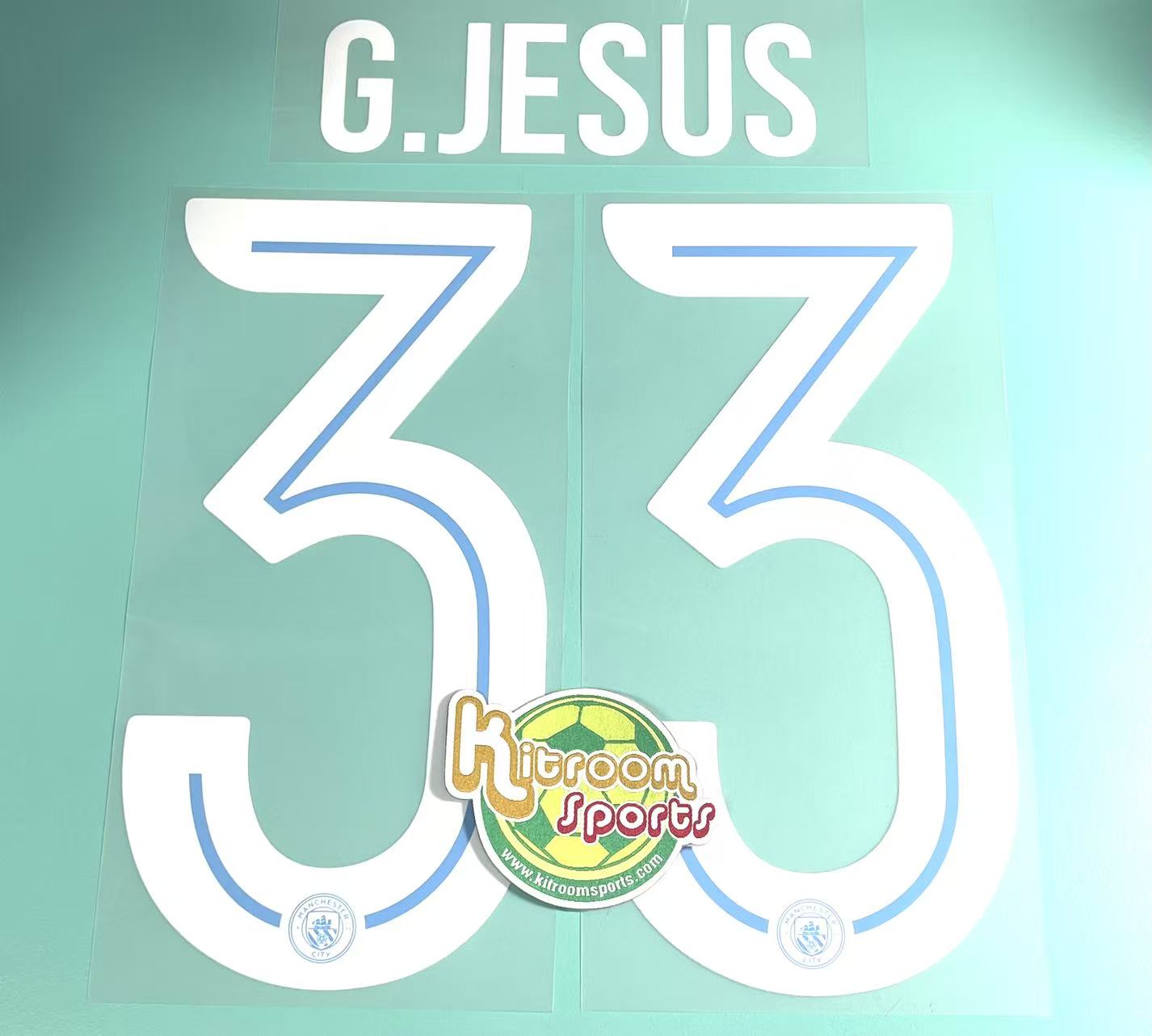 2017-18 Manchester City Away UCL Nameset #33 G.JESUS