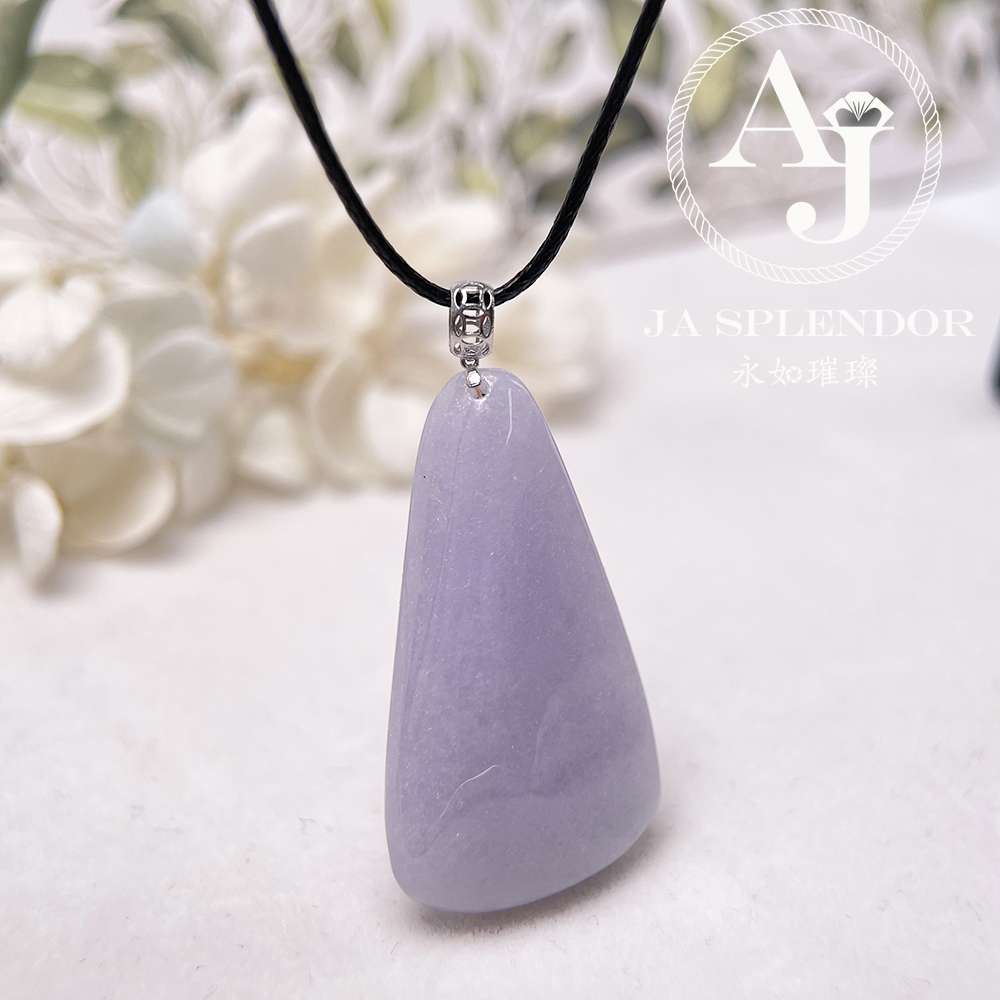 JNK-213 天然翡翠A玉 冰潤紫羅蘭隨形18K金吊墜
