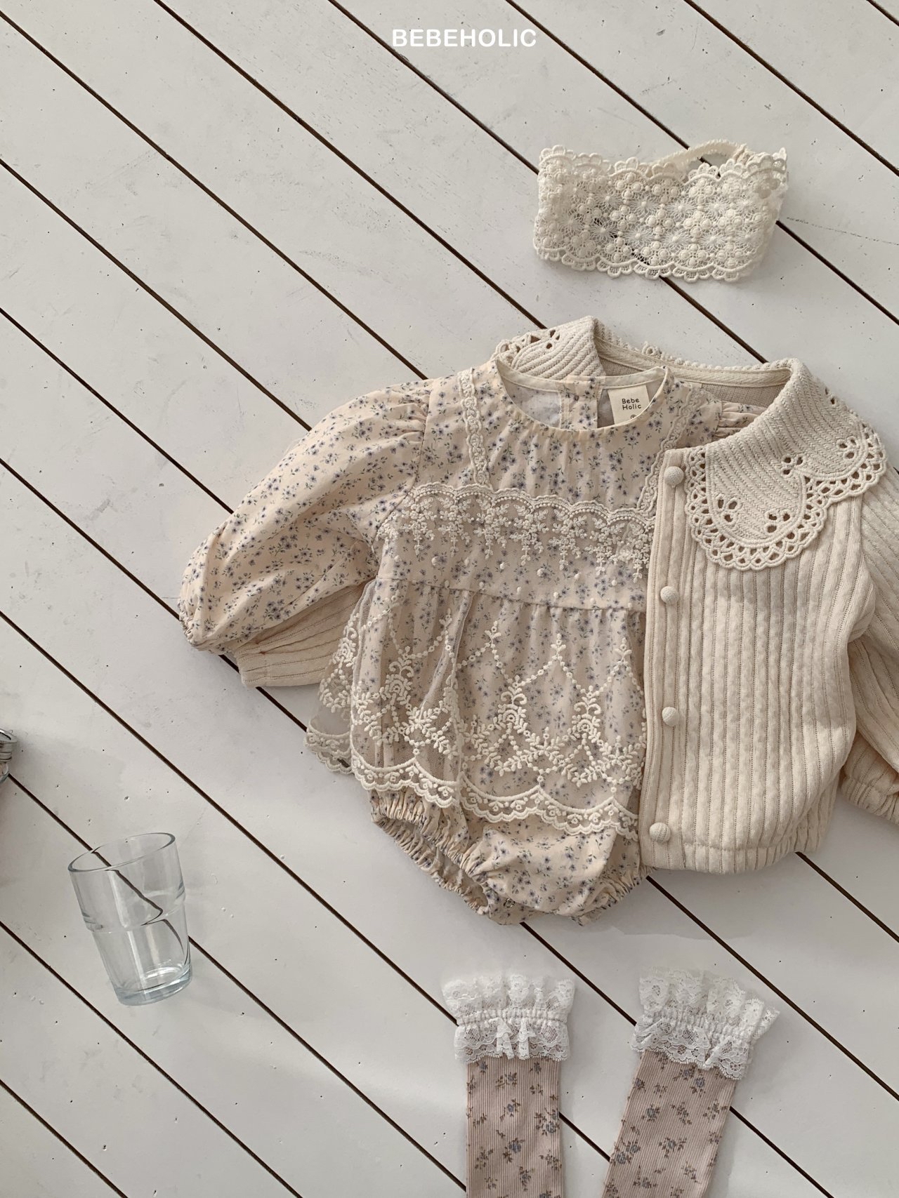 🌸預訂 韓國直送🌸🇰🇷BEBEHOLIC兩色碎花蕾薄紗長袖包屁裙