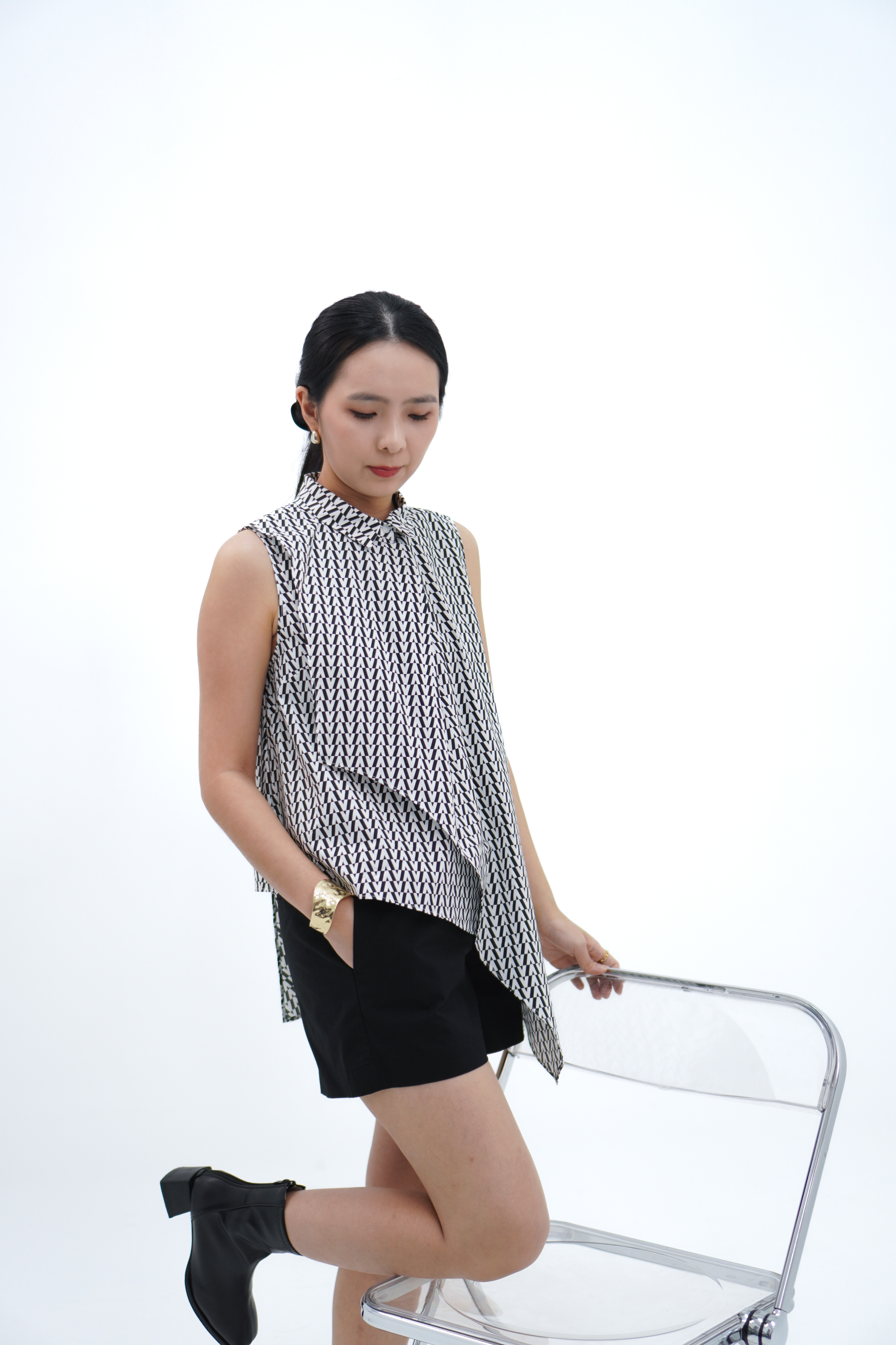 【设计师款】立领不规则衬衣