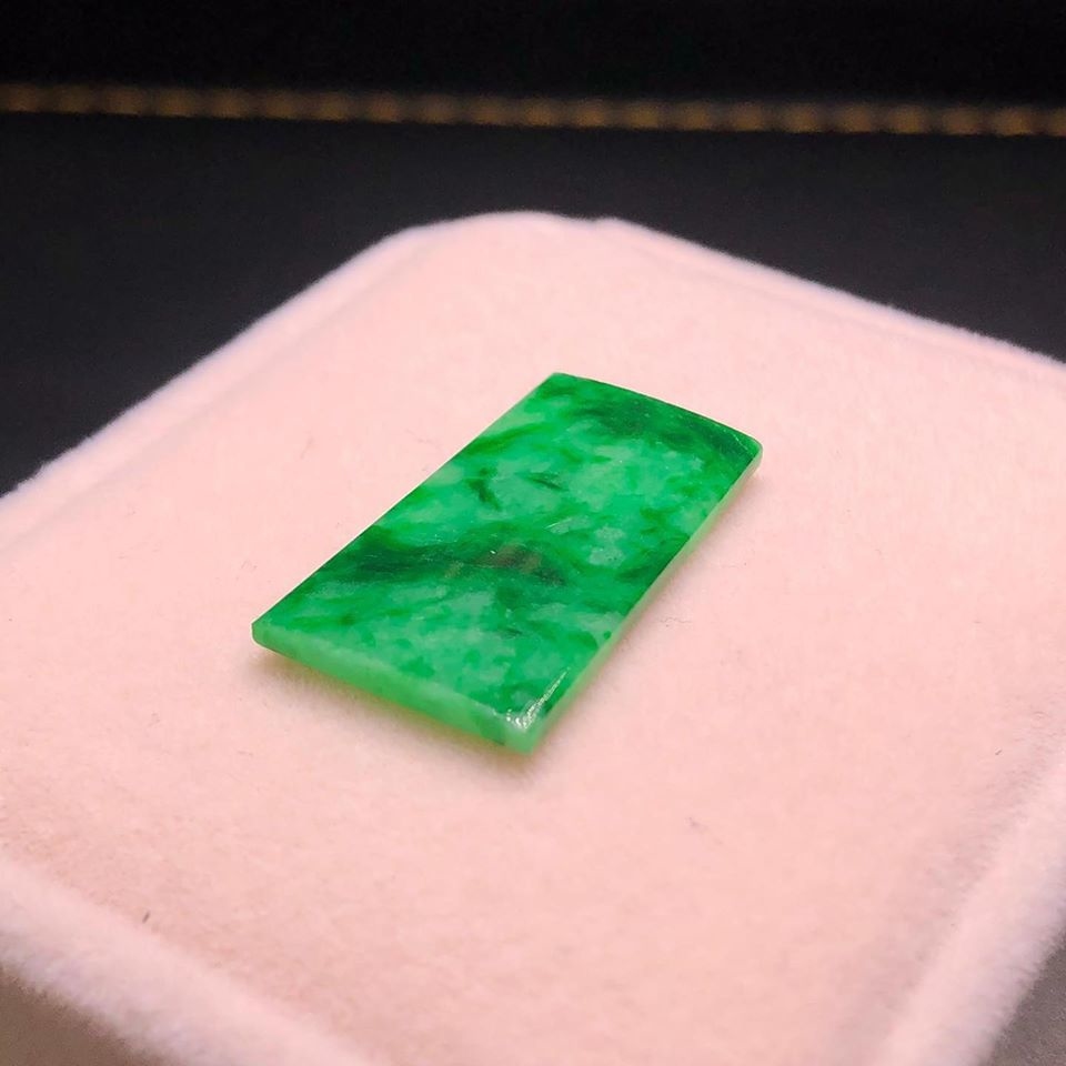 綠底花青平安無事牌