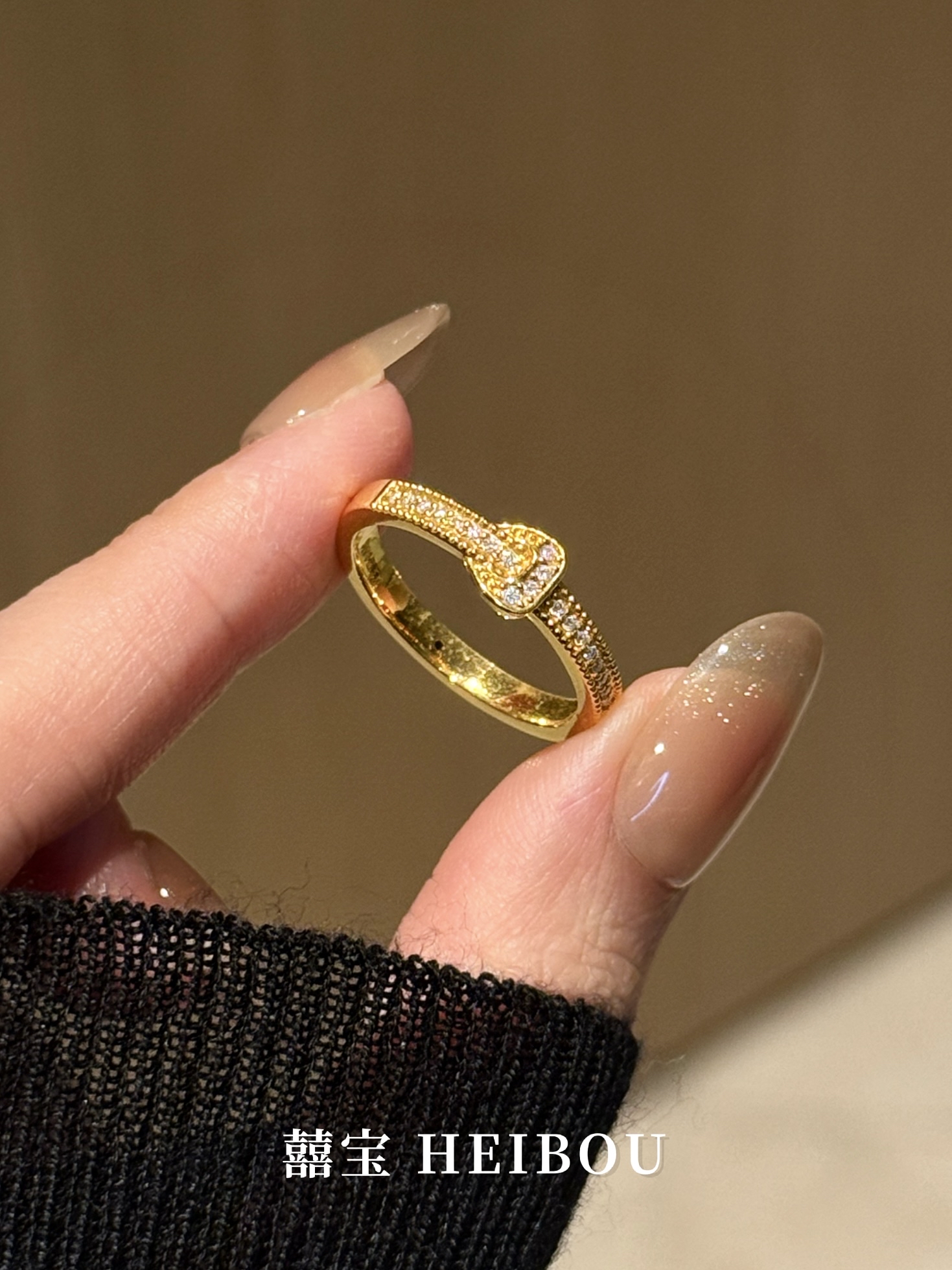 【6D镶嵌】点钻皮扣戒指