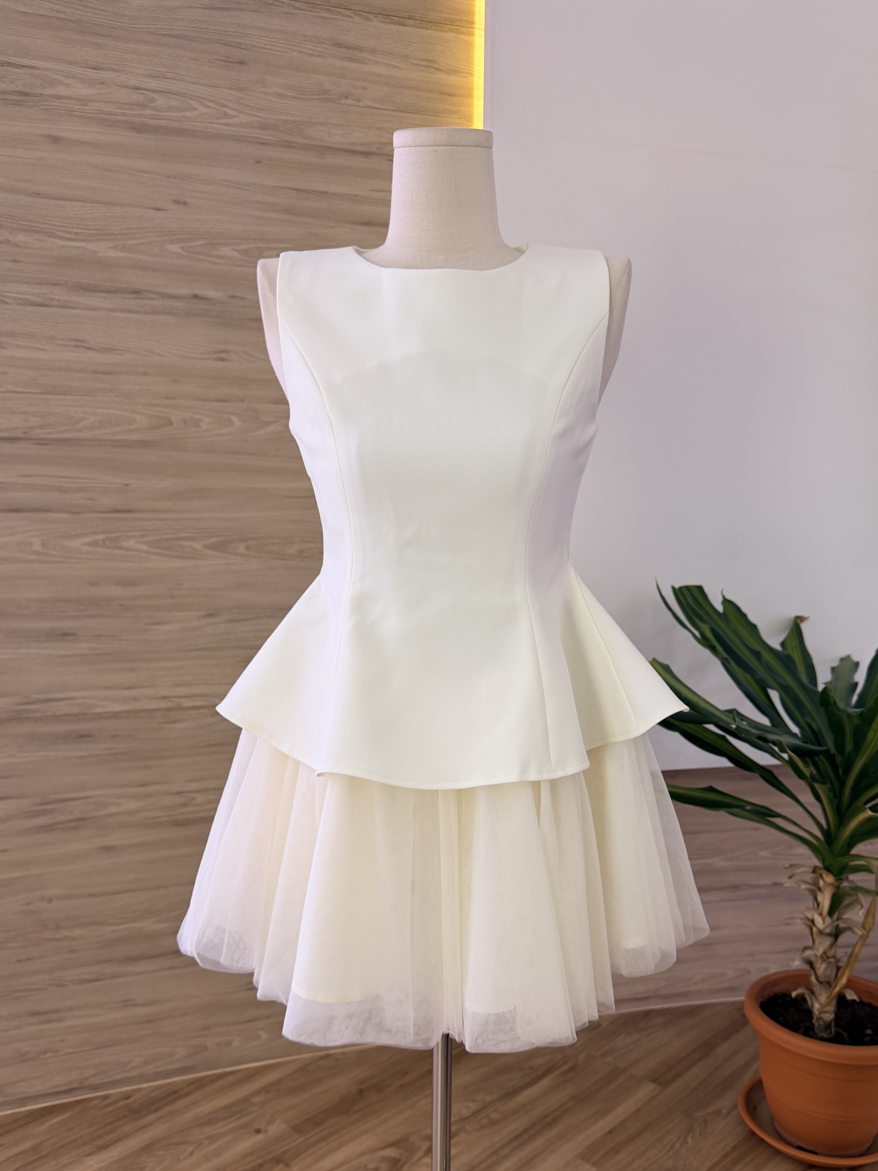 Celestine Peplum Tulle Dress