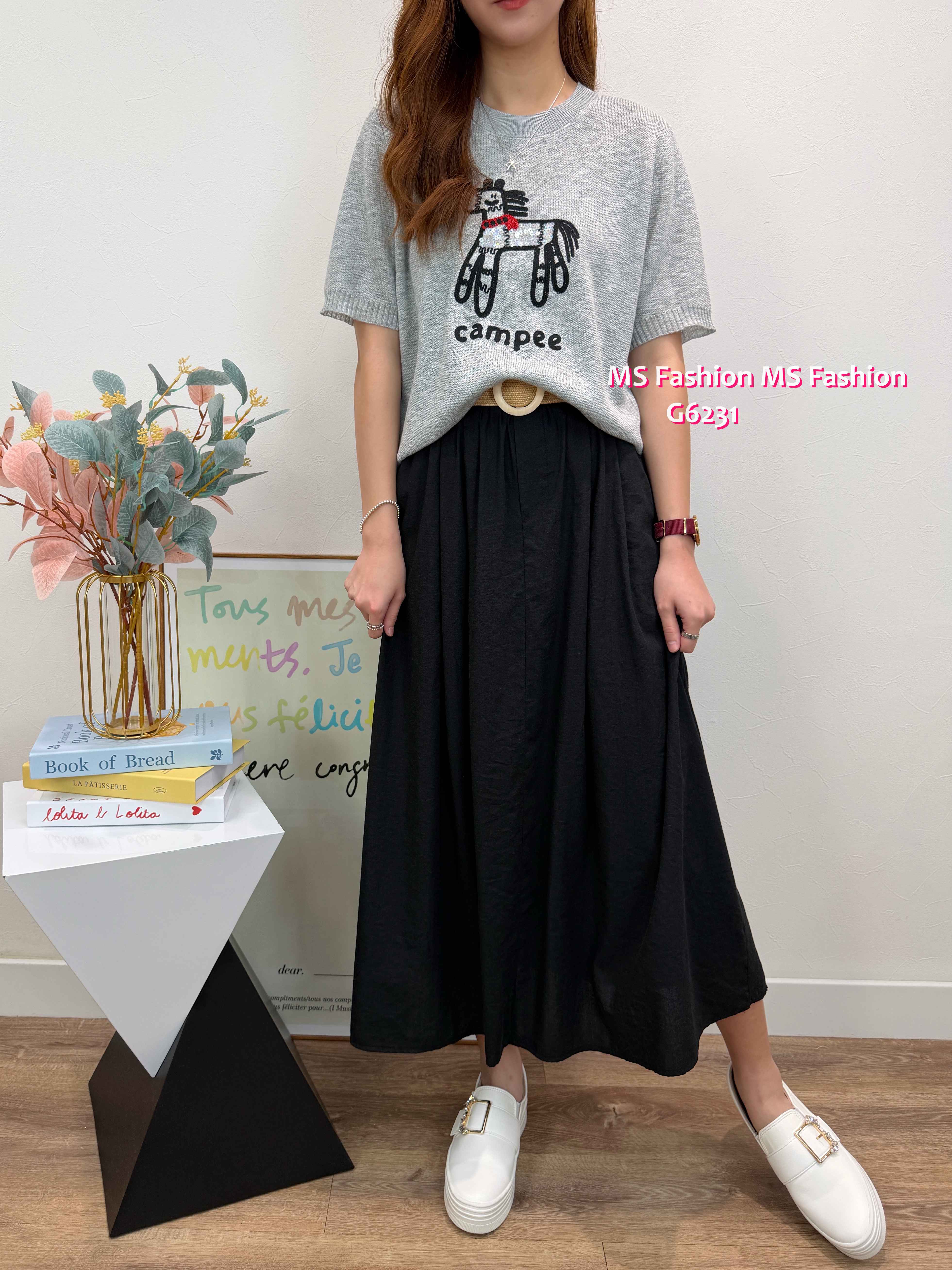 G6231 韓國🇰🇷珠片馬仔針織top