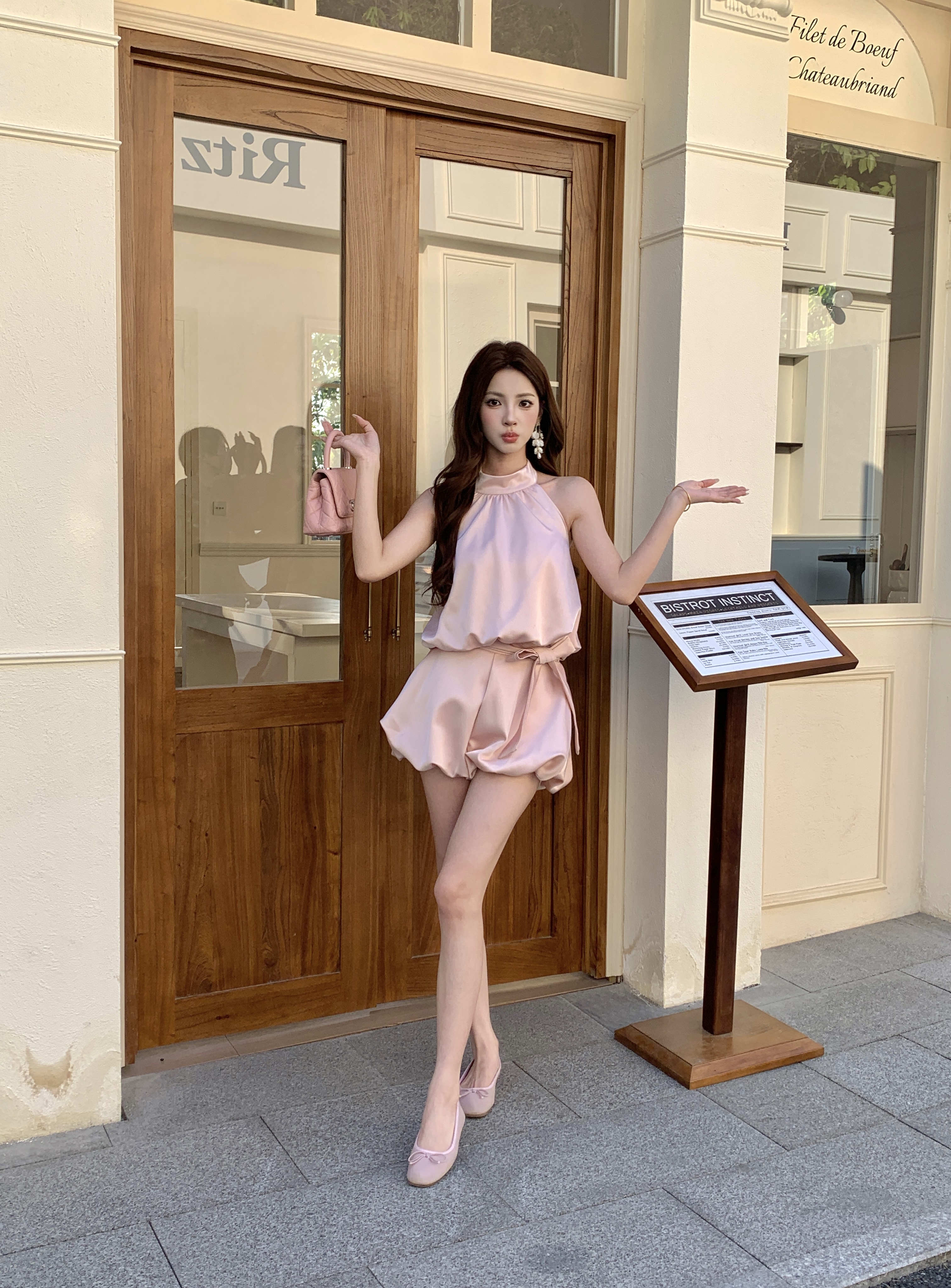 C21 新中式缎面套装