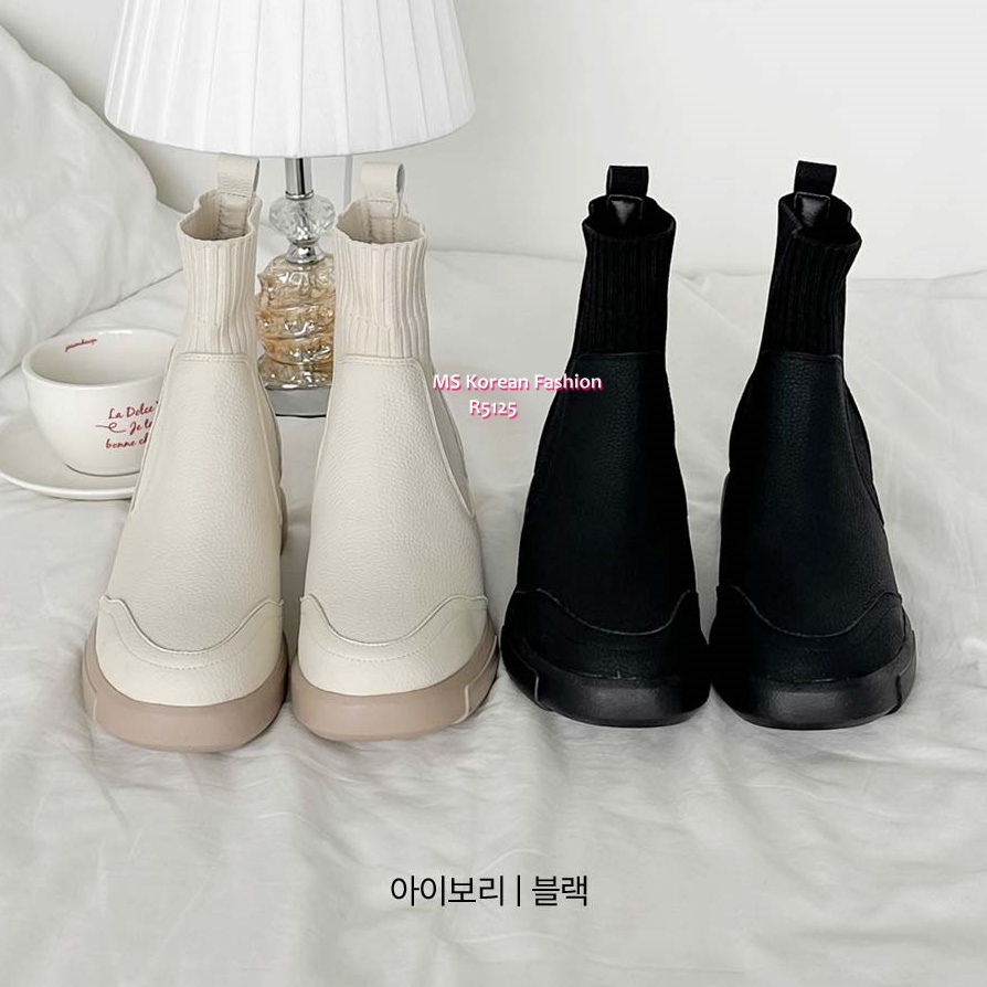 R5125 韓國🇰🇷襪套真皮短boot