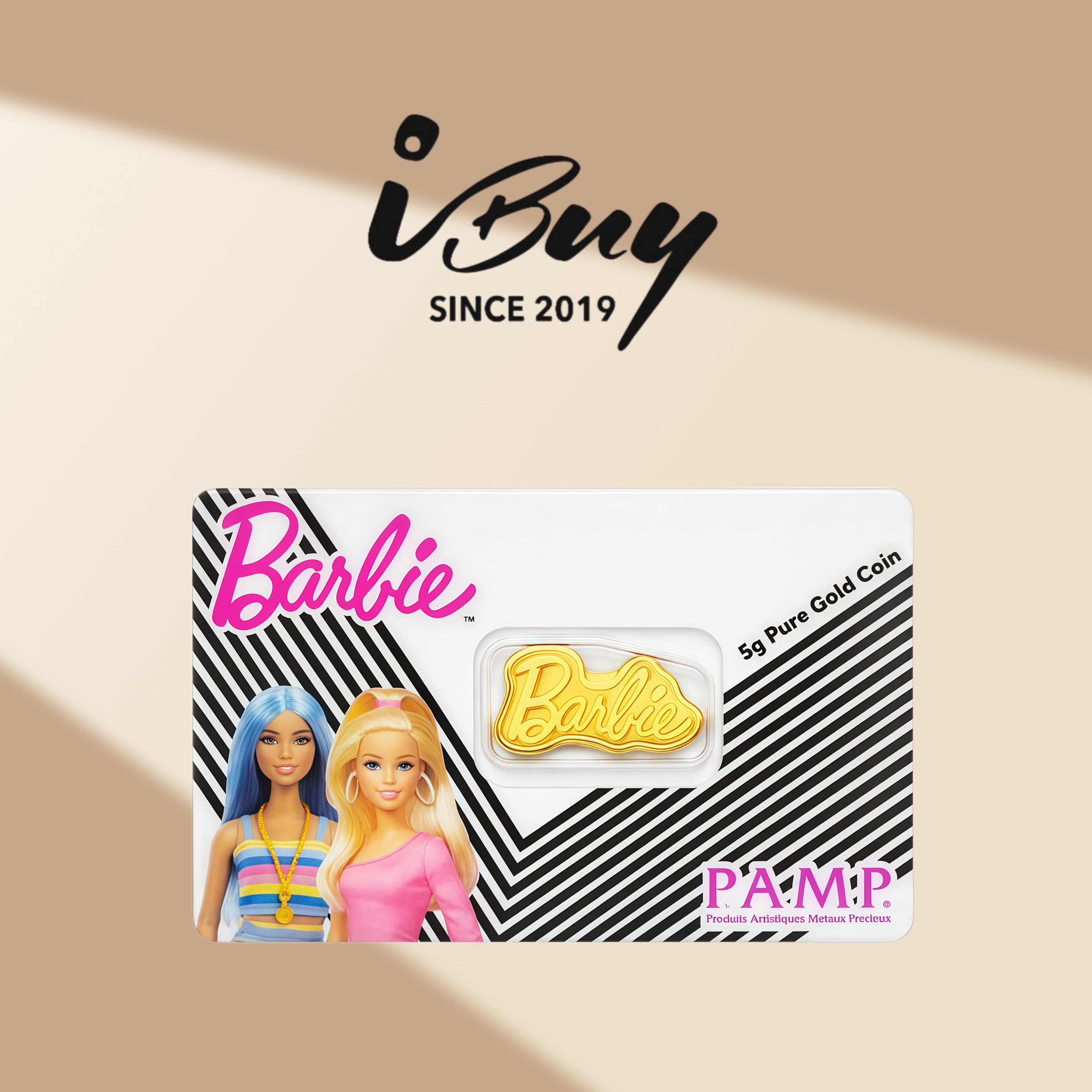 999.9 GOLD PAMP BARBIE GOLD BAR 5 GRAM ( LIMITED ) 999.9 金 PAMP笆比 5克 （限量版）