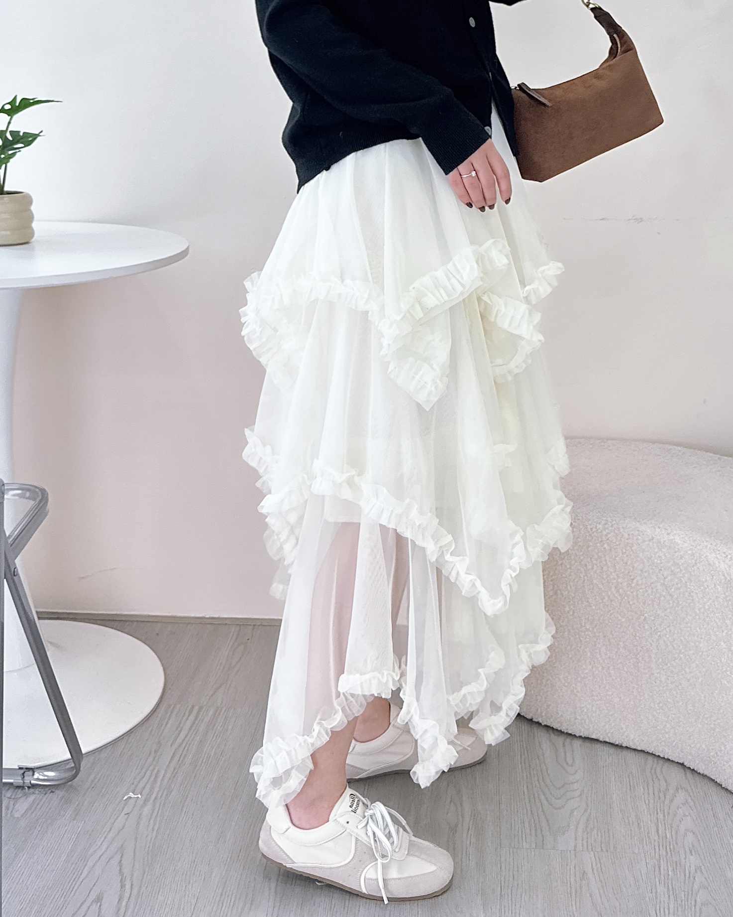 超美必入手不規則網紗裙 2色