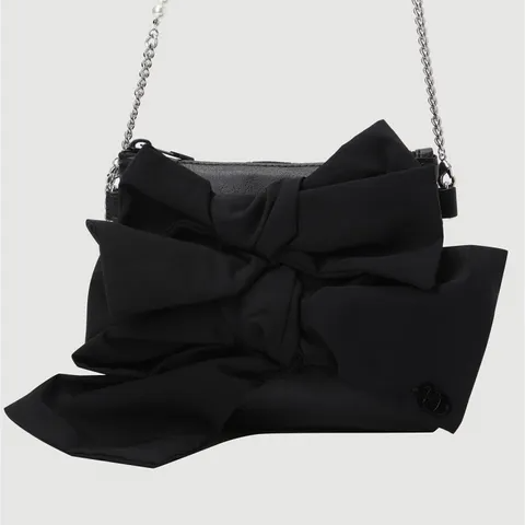 [LUCKY CHOUETTE] Pearl Chain Ribbon Bag (2種)