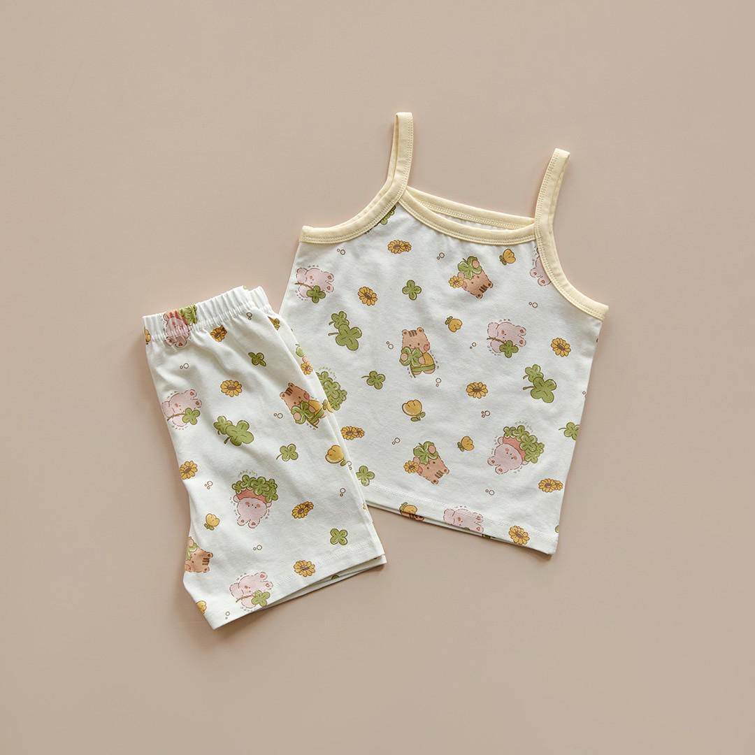 DTD夏日花草派對系列-莫代爾彈力吊帶上下套裝