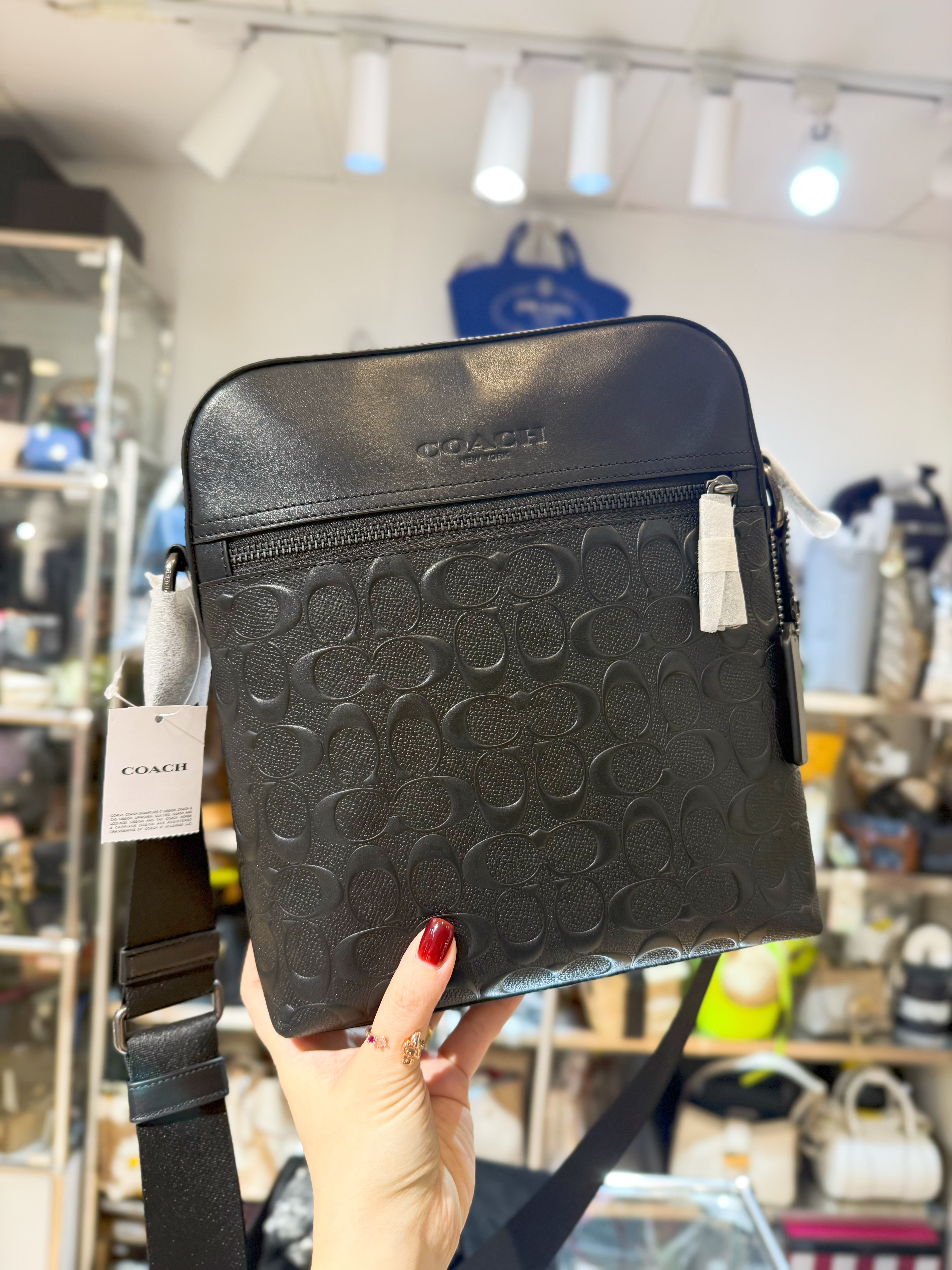 Coach flight bag blk/sleather