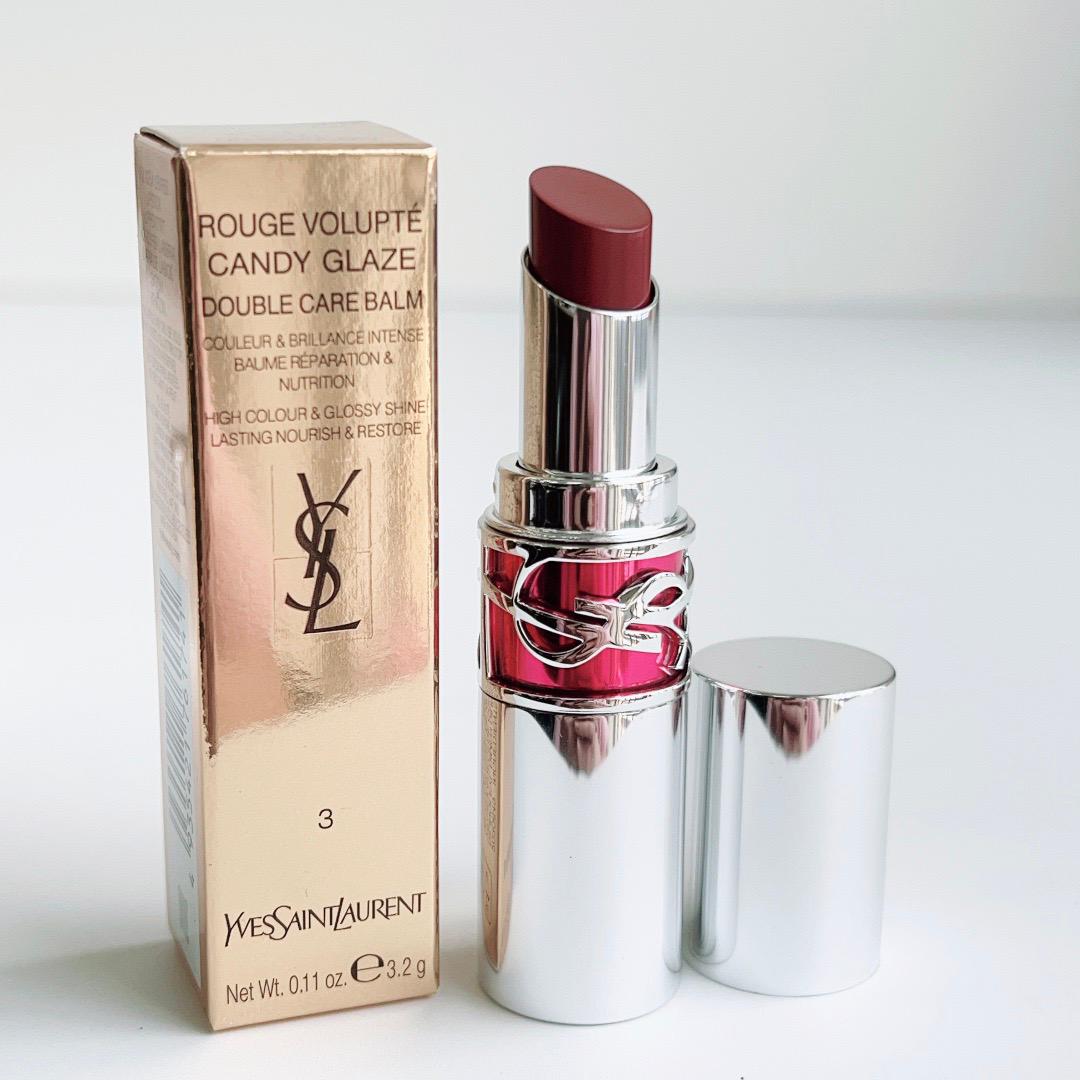 YSL聖羅蘭銀色圓管唇膏3.2g