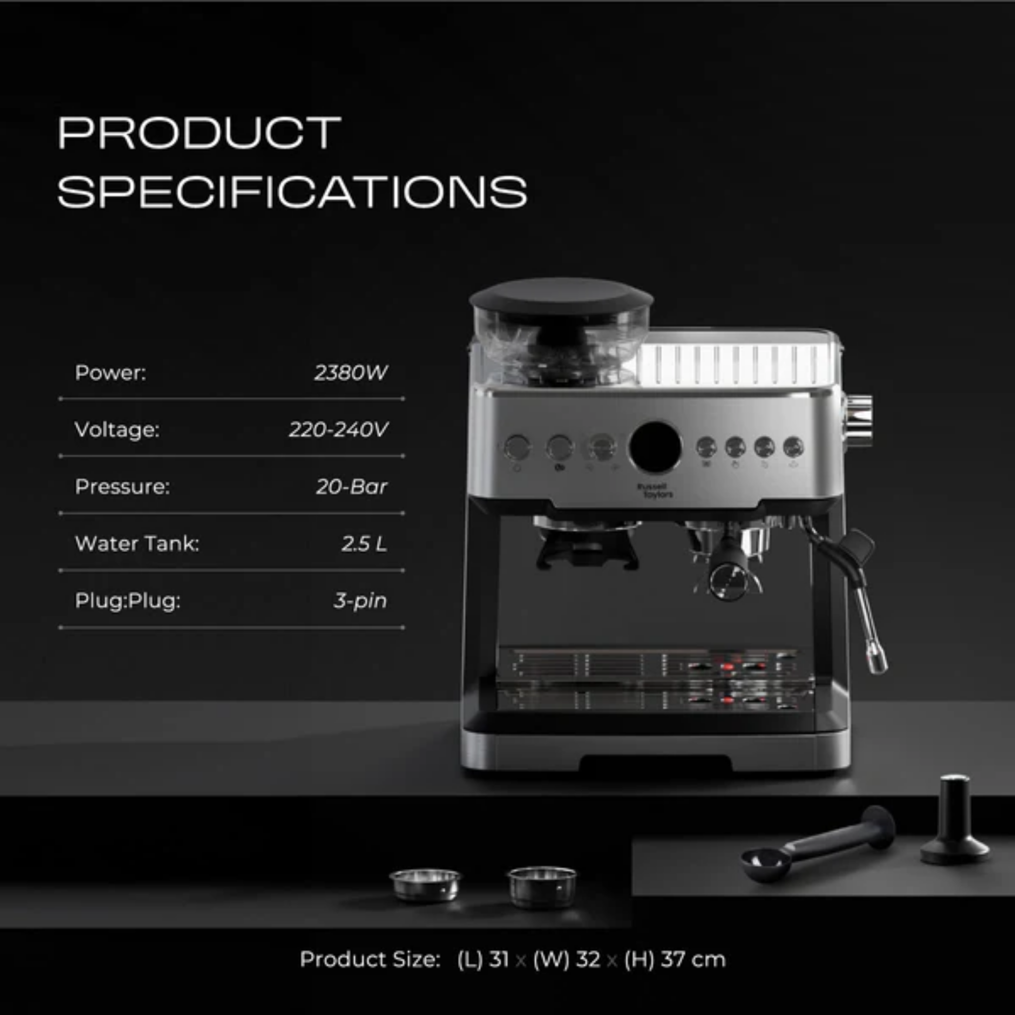 Russell Taylors 20-Bar Espresso Coffee Machine (EM5)