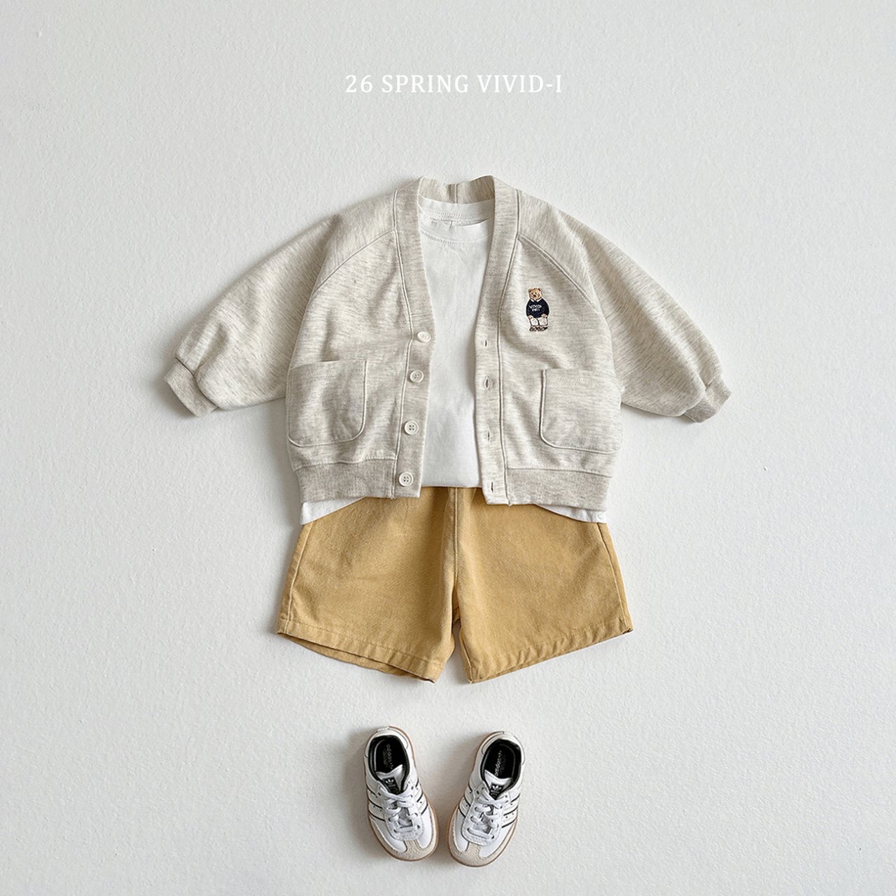 🌸預訂 韓國直送🌸🇰🇷VIVIDI四色標誌性小熊刺繡口袋開襟外套