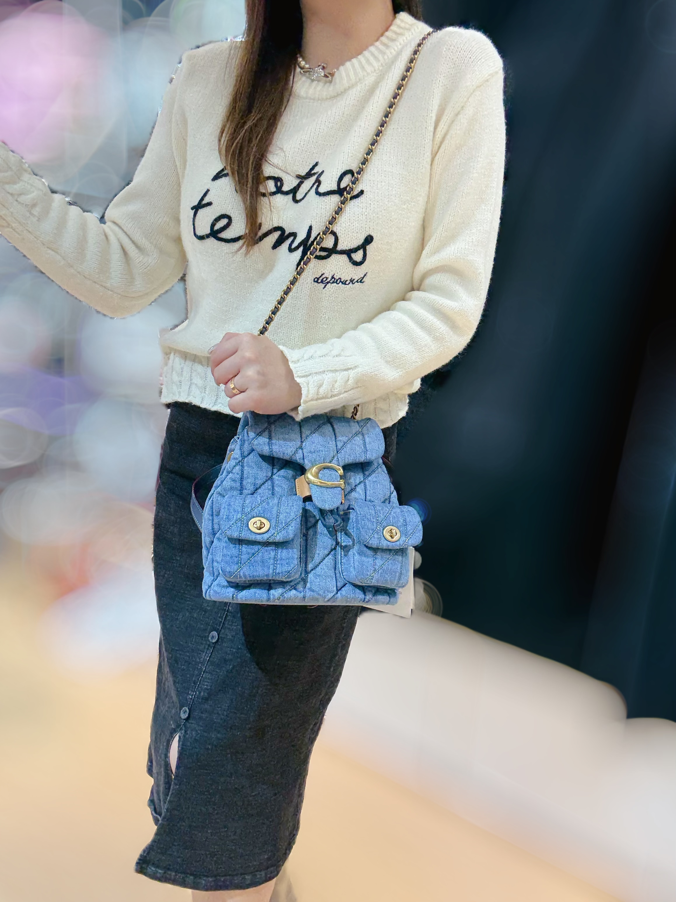 Coach Tabby denim backpack 