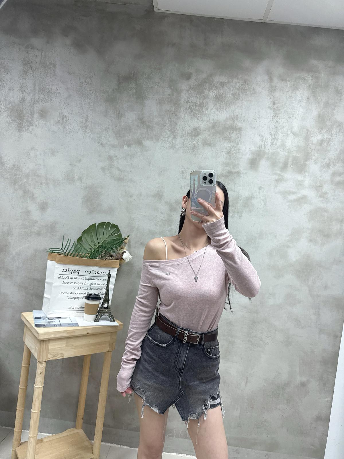 G08 天絲單邊露膊Top