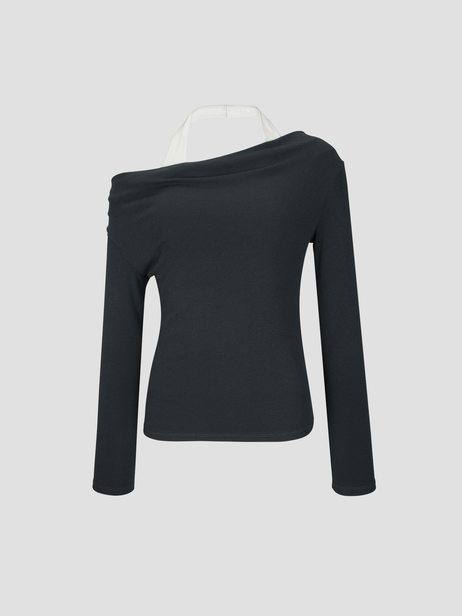預購_Off Shoulder Halter Neck Layered T-shirt by Conch