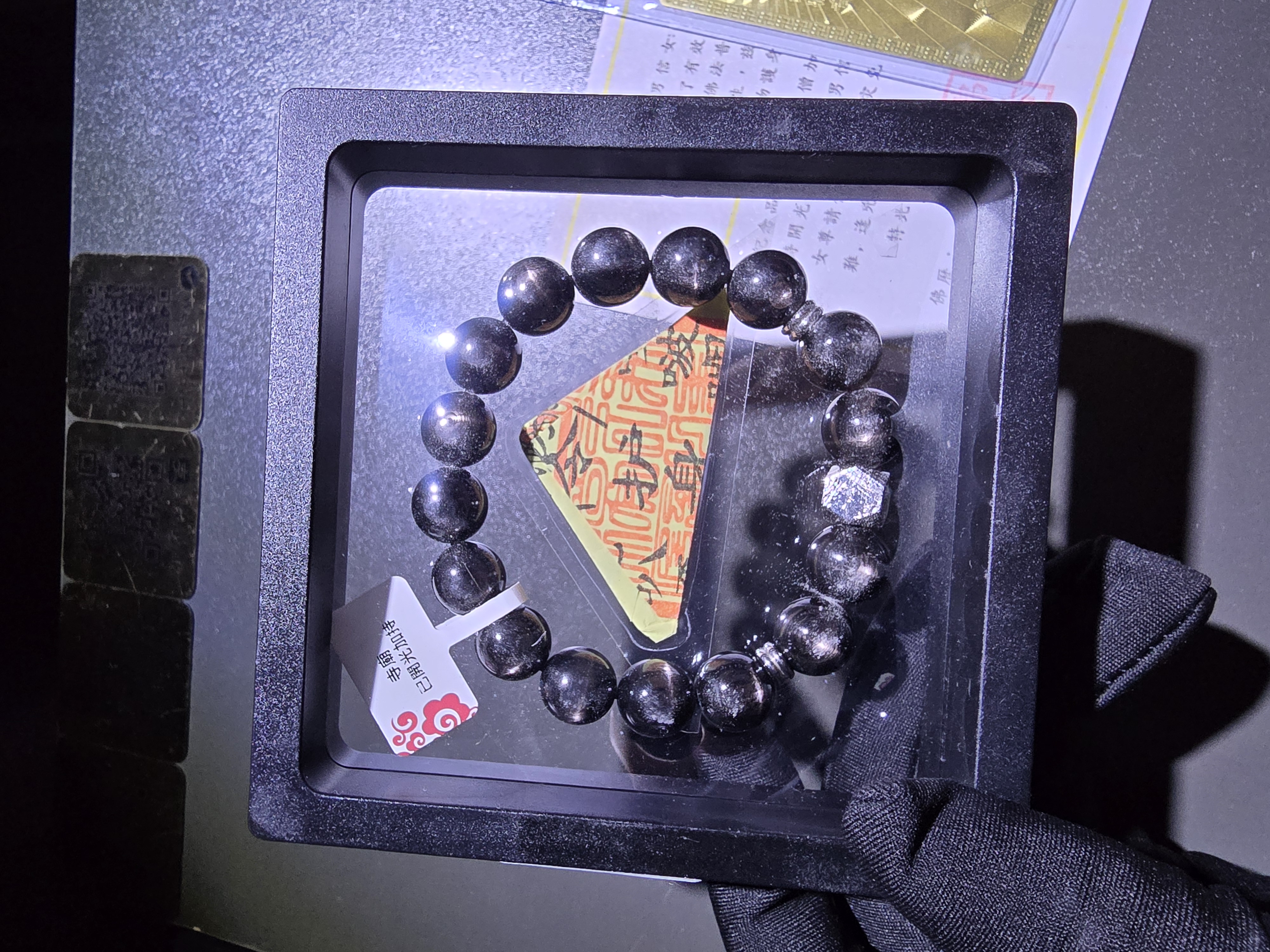 (已開光加持)(極度招財) 高質天鐵線光金運石手串 11.5+mm (No.PUT716)