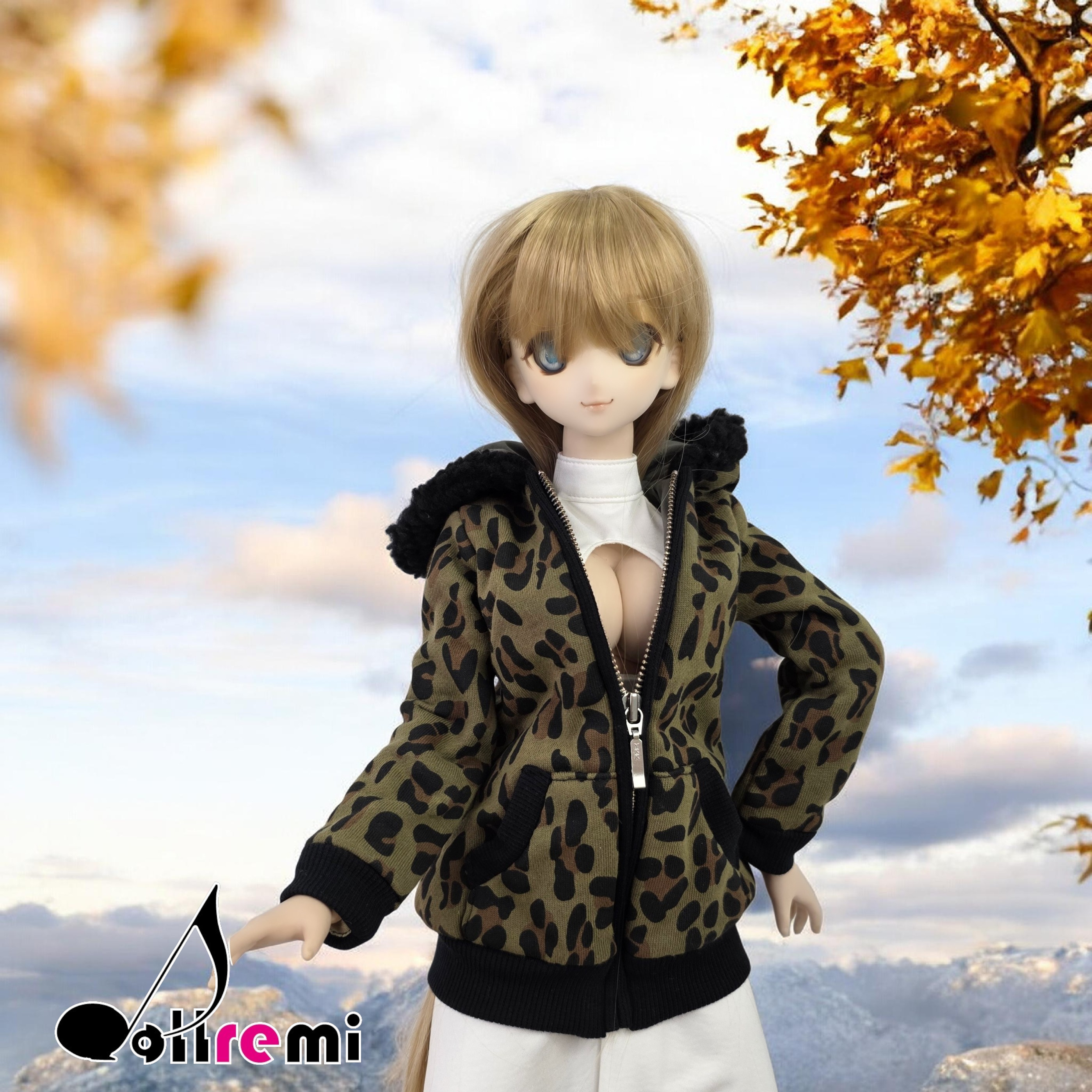 【dollremi】(DD0570) 豹紋有耳連帽外套 Leopard print hooded jacket with ears