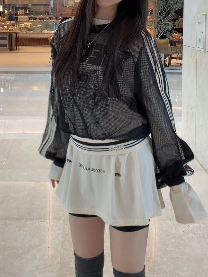 221607 側間網眼料短top