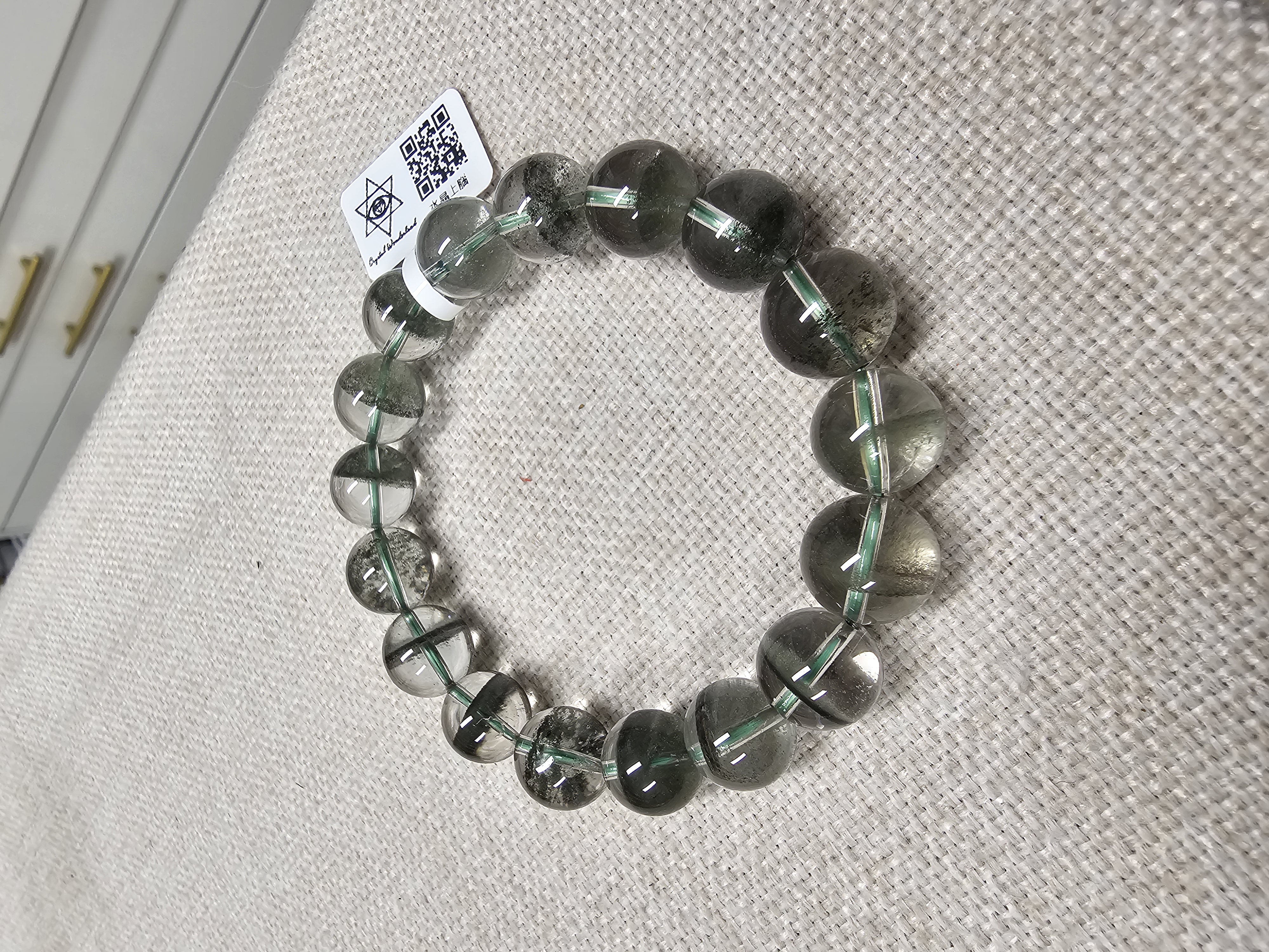 (收藏級)(一線天)高質聚寶盤半盤綠幽靈 12.5+mm (No.GPQ008)