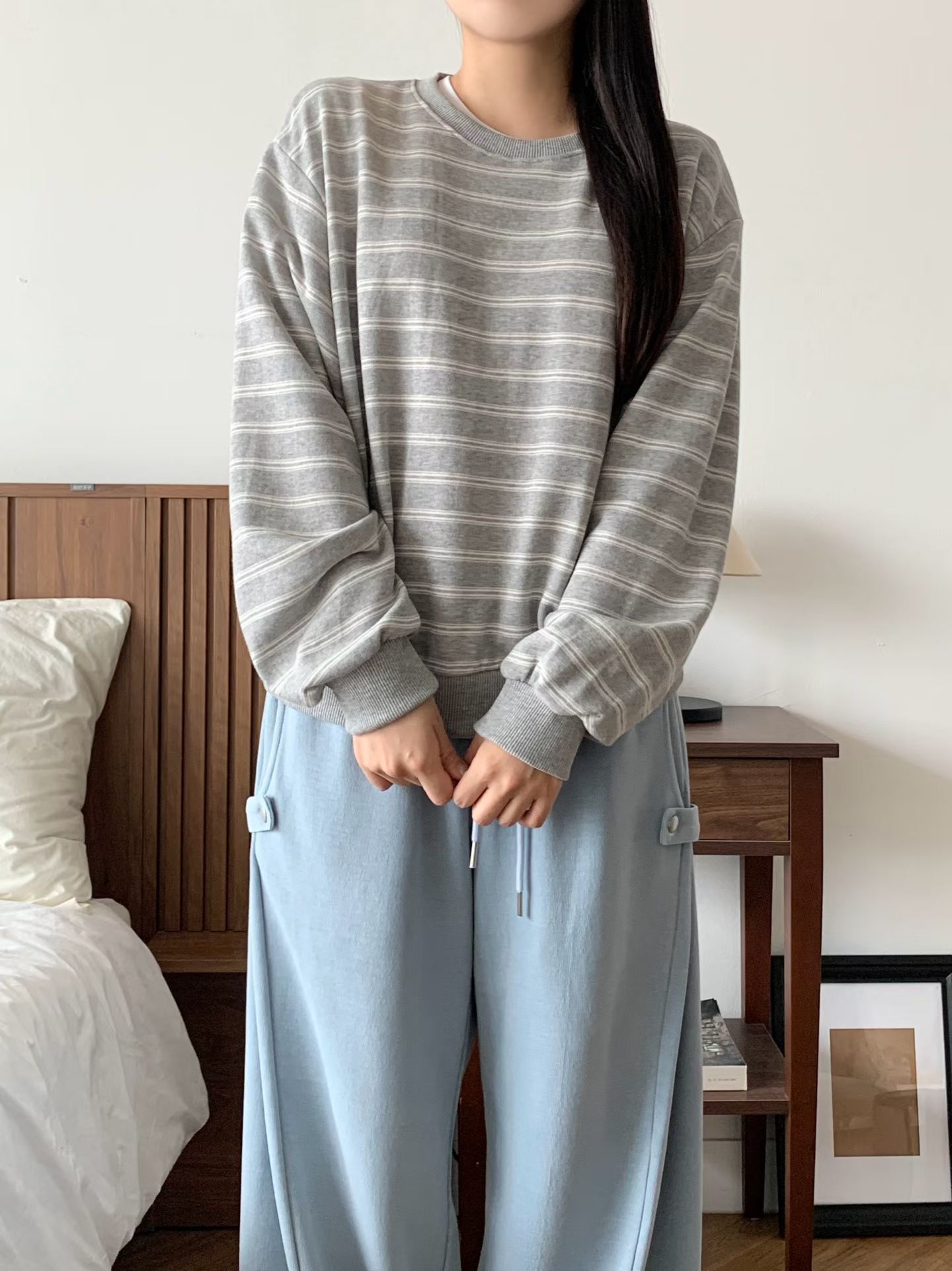 【預訂】韓國直送 東大門女裝 26秋季新款 橫紋上衣