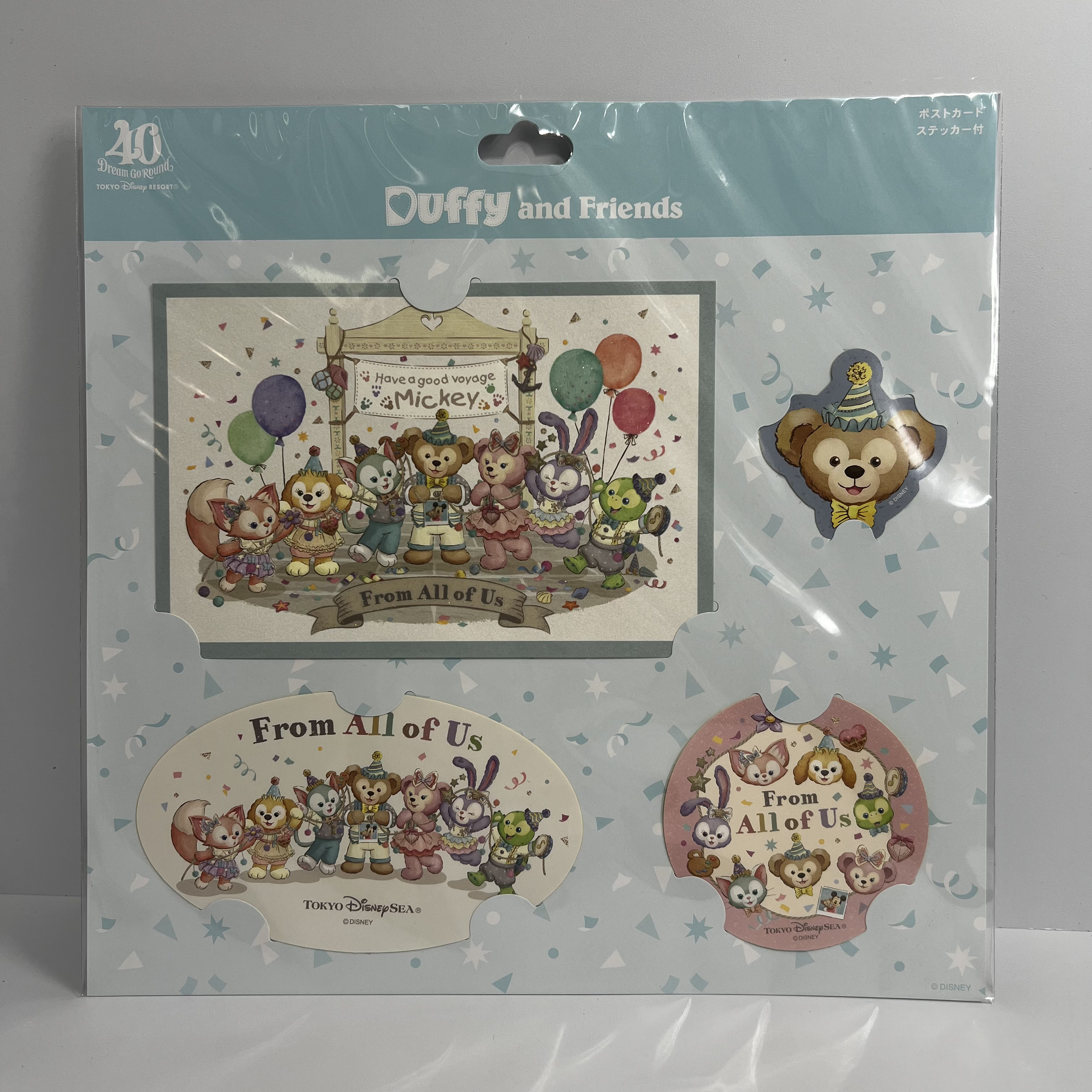 現貨 東迪限定 Duffy and Friends From all of us Postcard & 貼紙 set