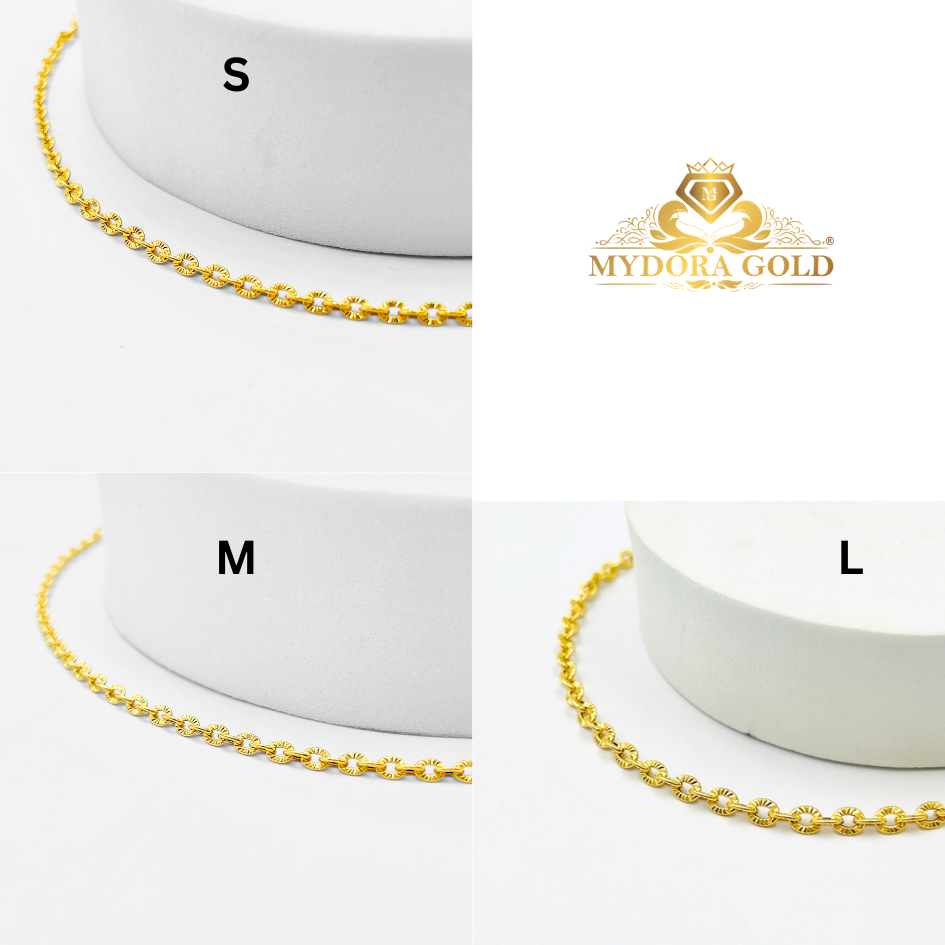 MYDORA Rantai Tangan Sauh Matahari l EMAS 916/22K