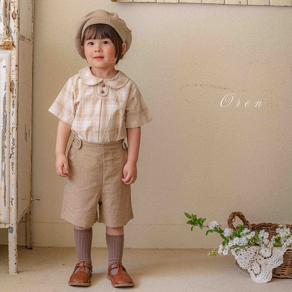 ☀️預訂 韓國直送☀️🇰🇷Oren Oliver兩色格紋純棉圓領短袖包屁衣/上下套裝