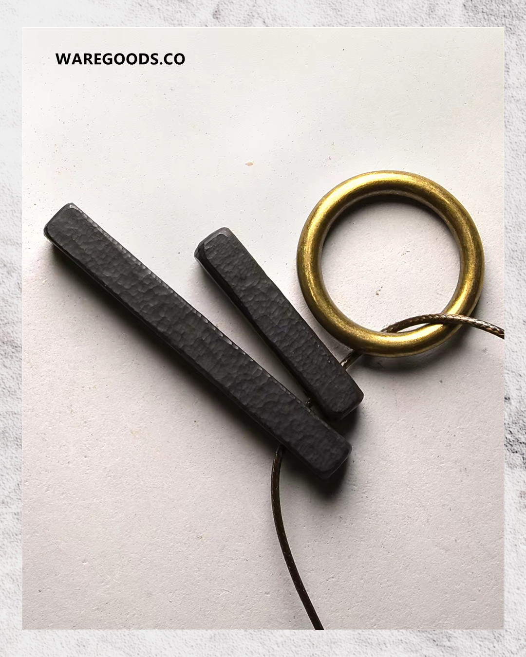 W601黑檀木合金吊墜頸鏈