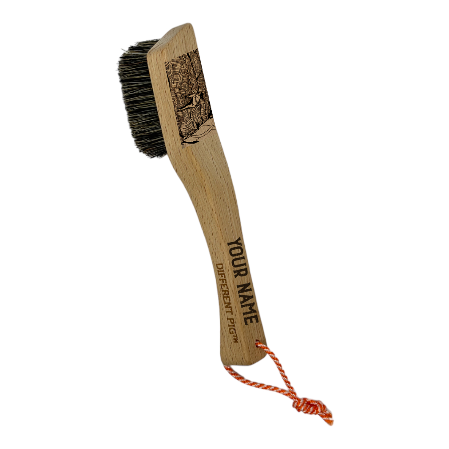 【來圖訂製】𝗗𝗜𝗙𝗙𝗘𝗥𝗘𝗡𝗧 𝗣𝗜𝗚™ OG brush with paracord fully customised by you 刻圖大豬攀岩掃