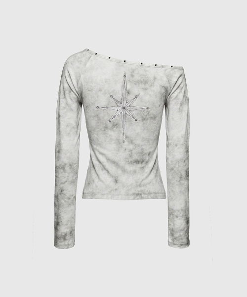 Viper Cotton Rib Asymmetric Top - White