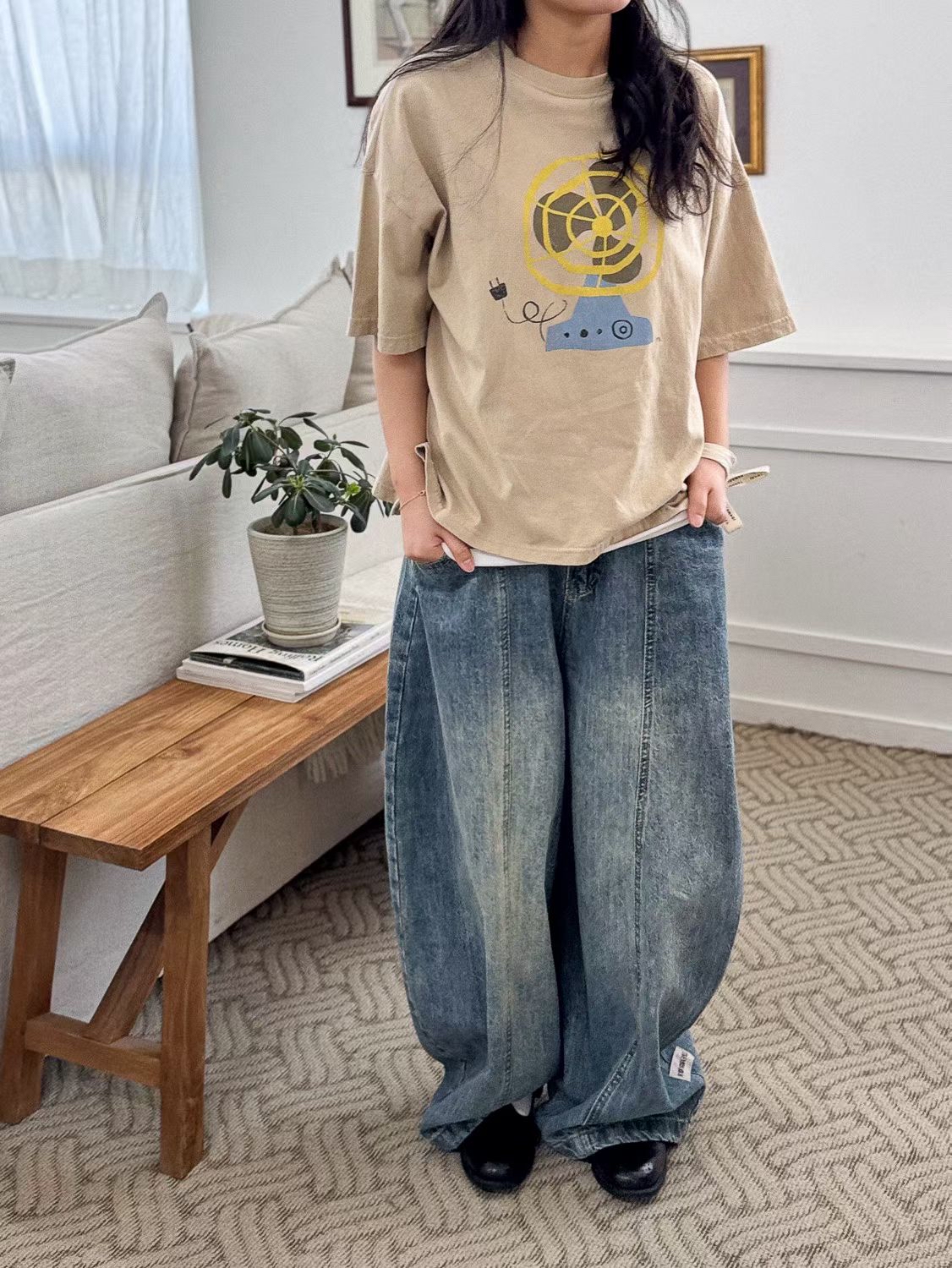 YA OS 復古風扇tee