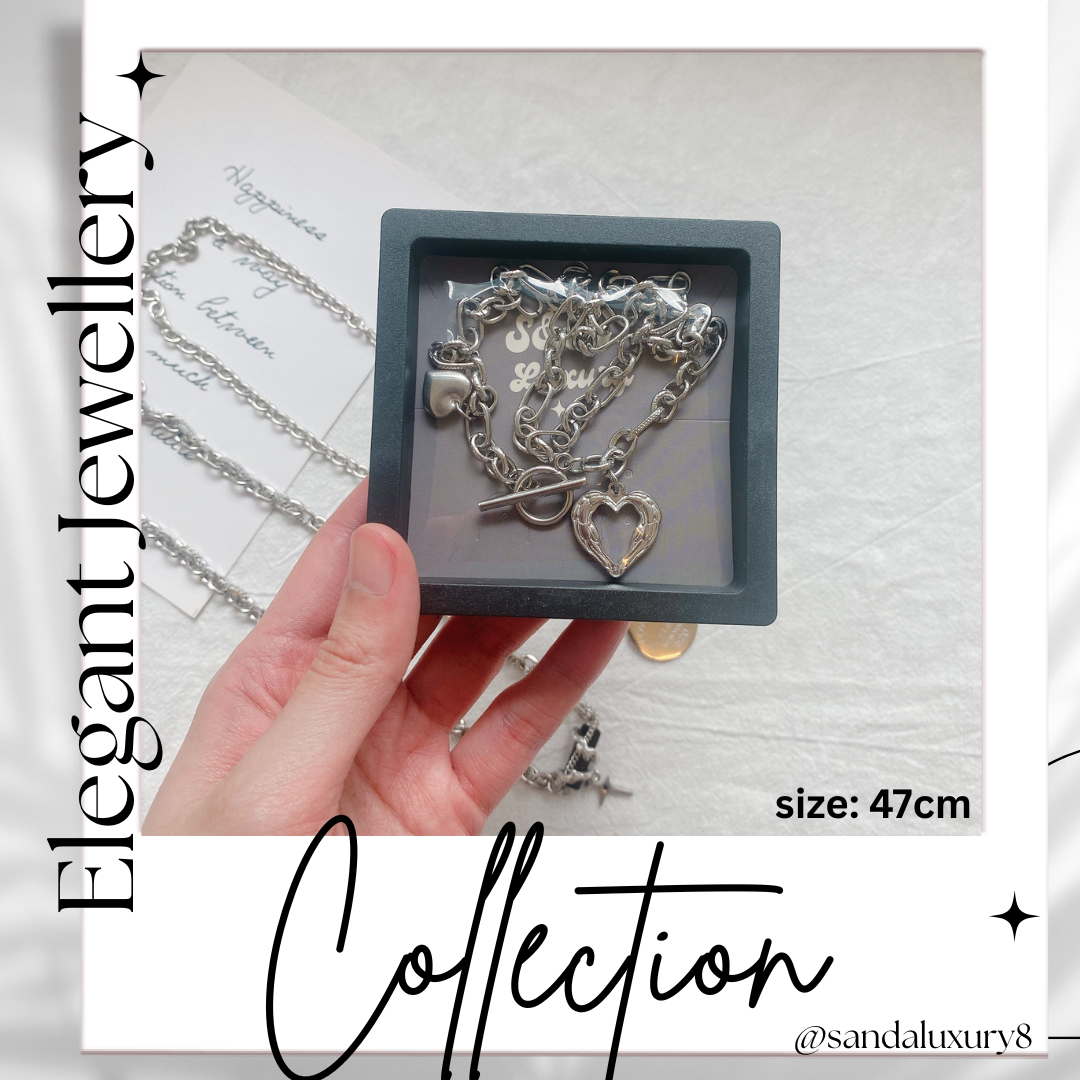 Elegant Jewellery Collection -  Titanium Steel Heart Pendant Chain Necklace