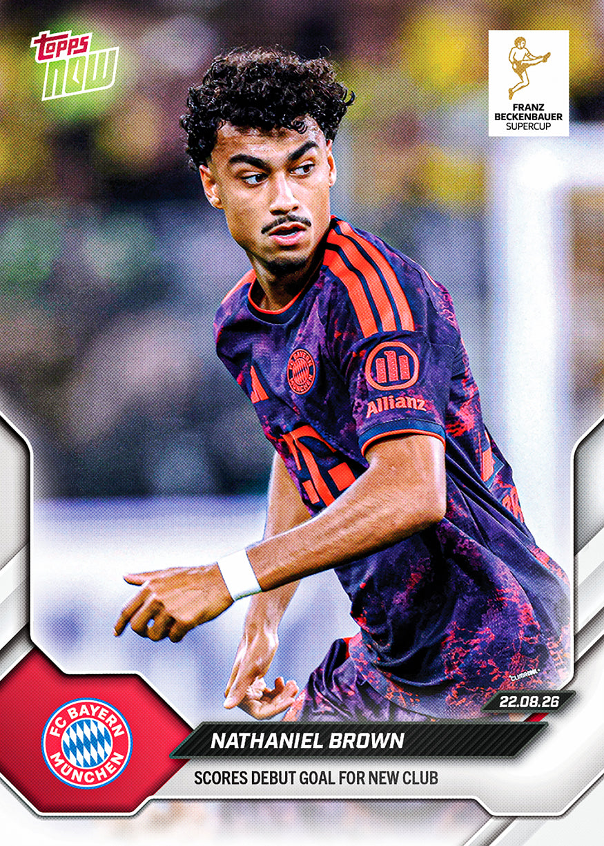 Nathaniel Brown - 2026/27 Bundesliga Topps NOW® #2 Bayern München 新星卡【團購】
