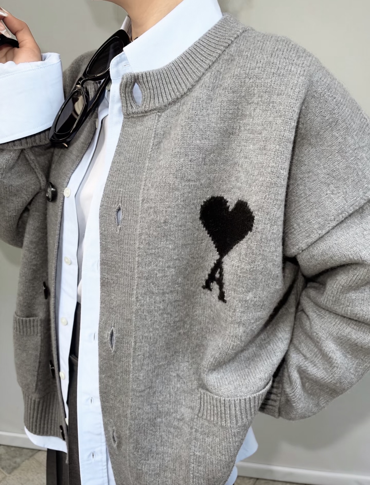 限時優惠✨訂貨🍒Ami 100%wool 寬鬆圓領外套 🔖Size XS S M L XL