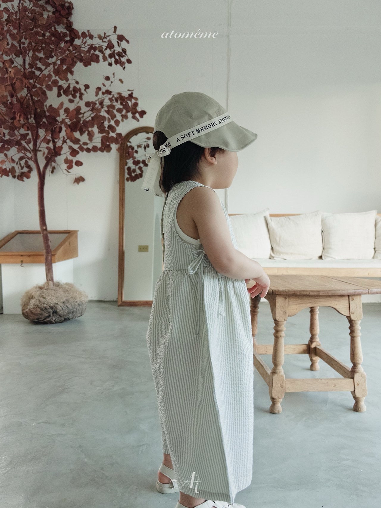 Atomeme | stripe jumsuit(Ivory XL100-110) 