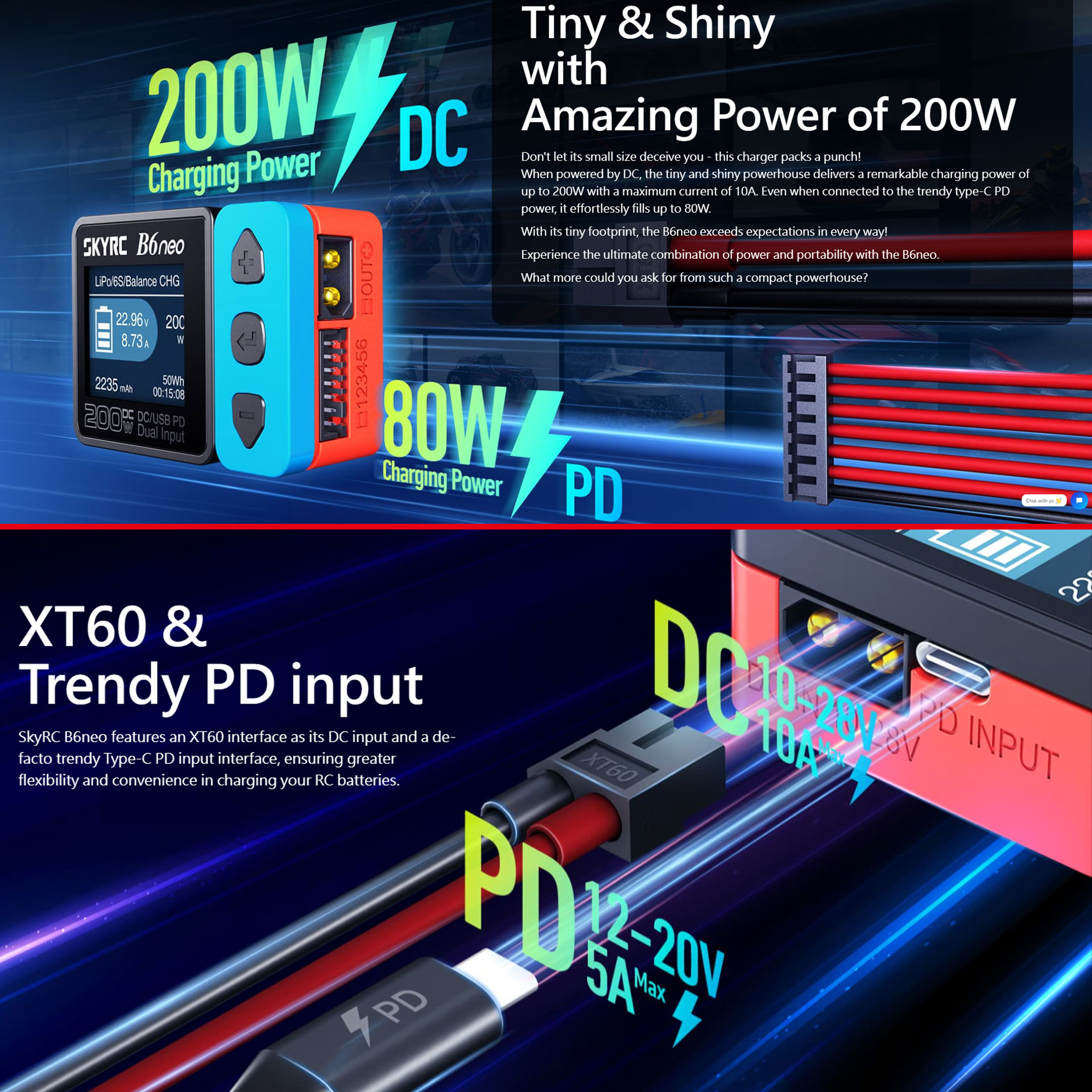 全新SKYRC B6neo 迷你多功能智能充電器| 可充LiHv / LiPo / LiFe 