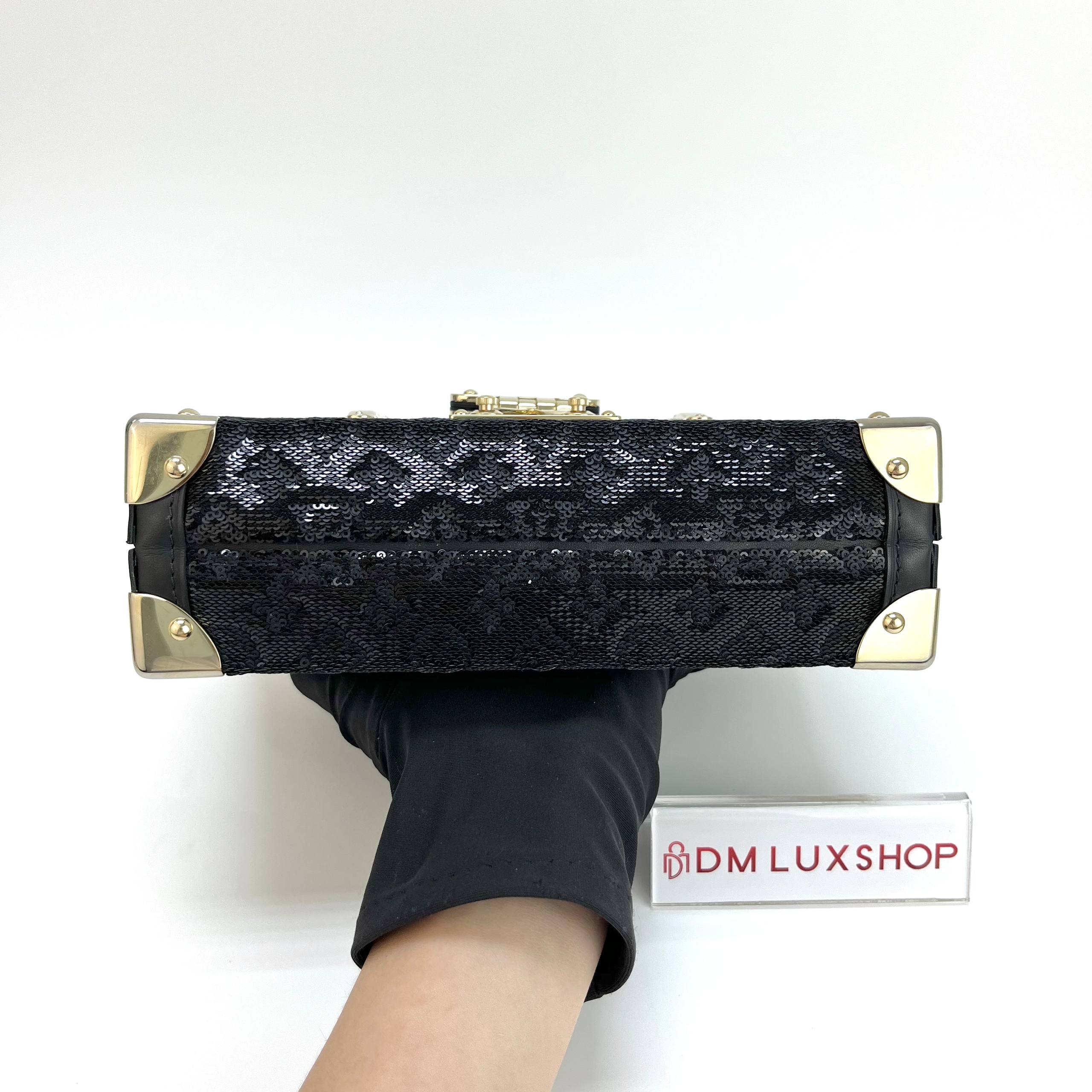 LV Black Sequins Petit Malle GHW
