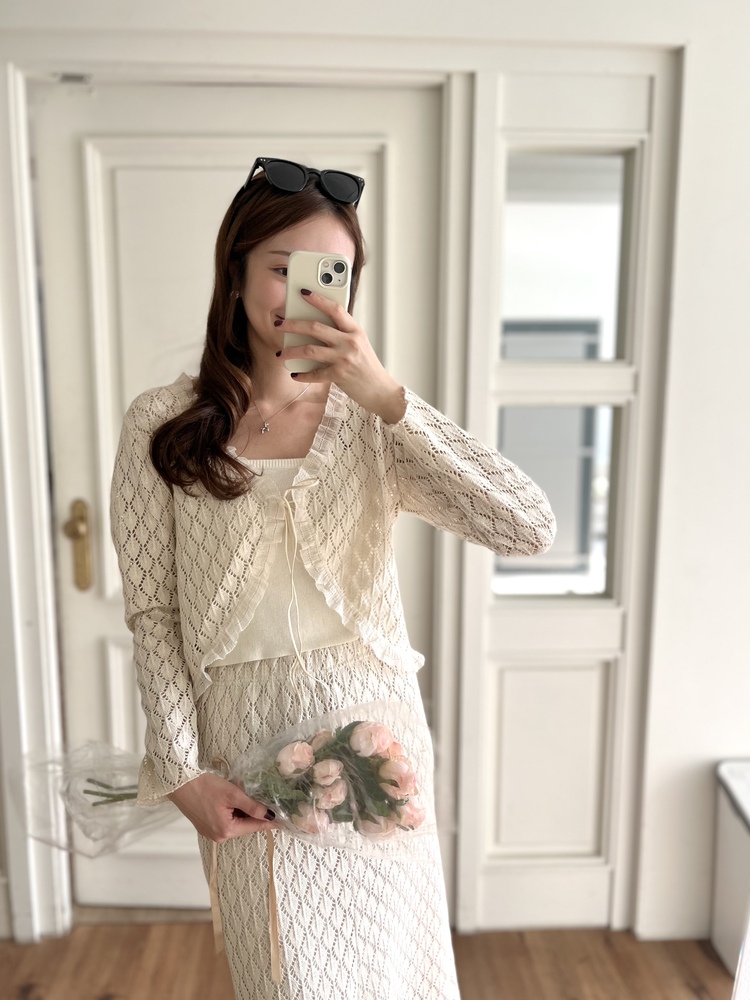 The Lacie Cardigan Set (Ivory)
