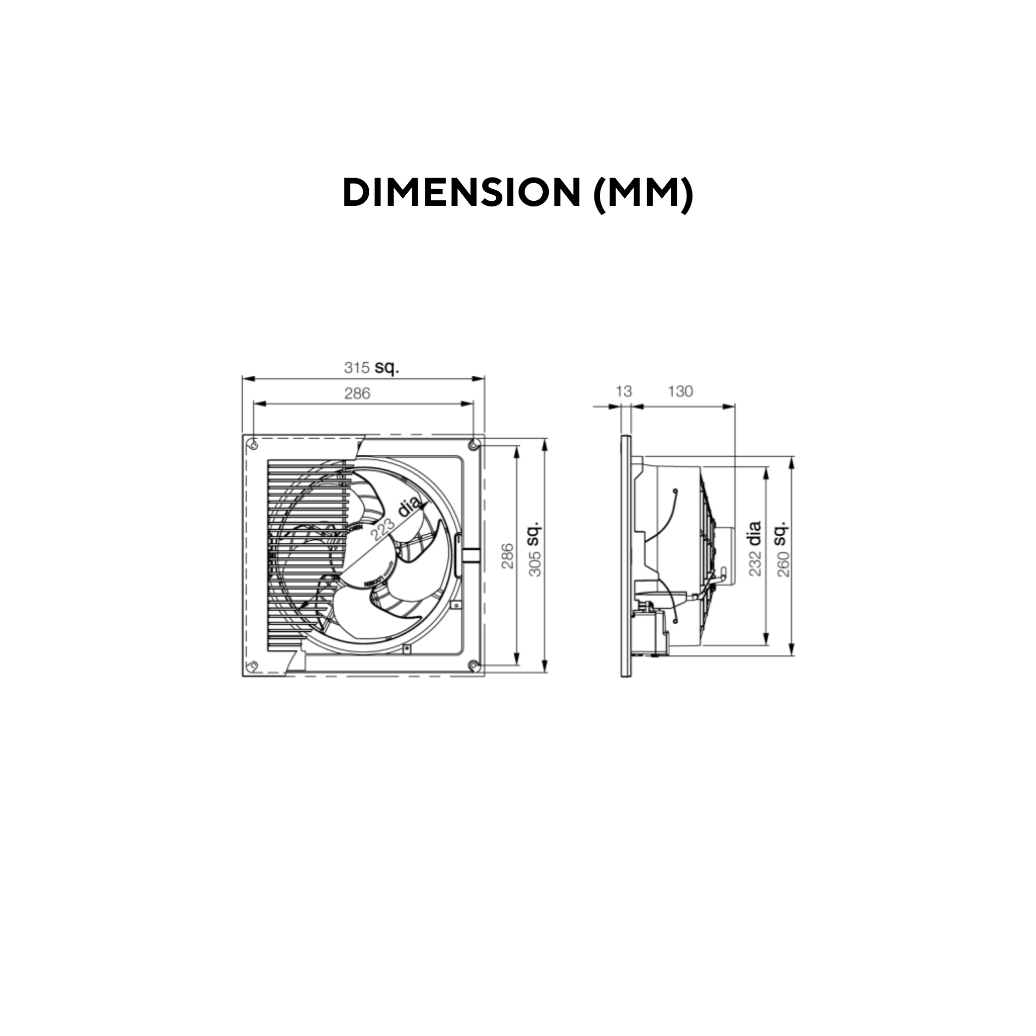 KDK 8" Ceiling Mount Ventilating Fan 20TGQF