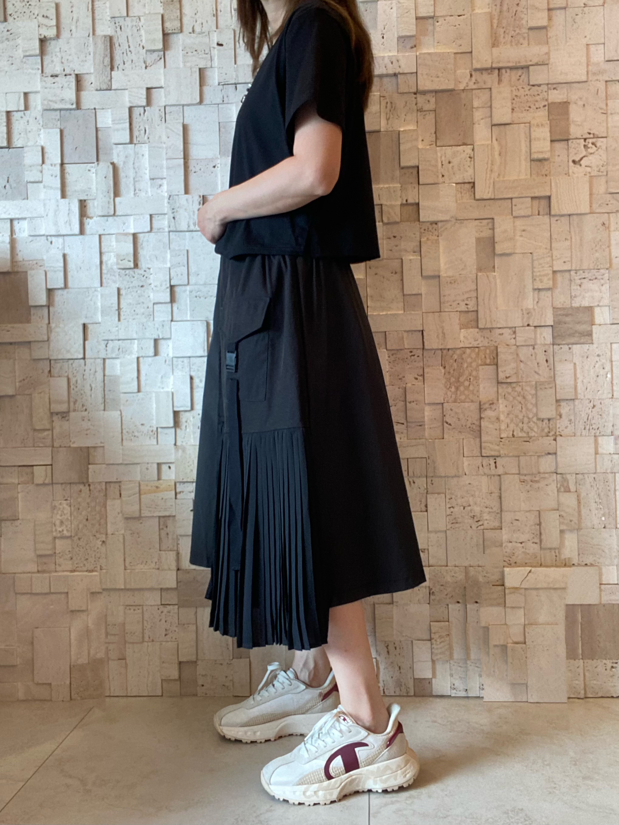 S00355 棉拼雪紡百摺Op