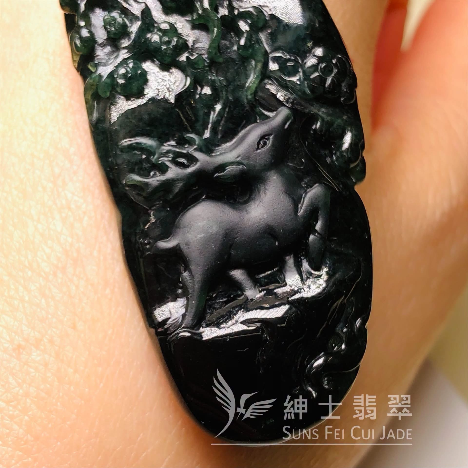 B09133 墨翠梅花鹿(一鹿有你)
